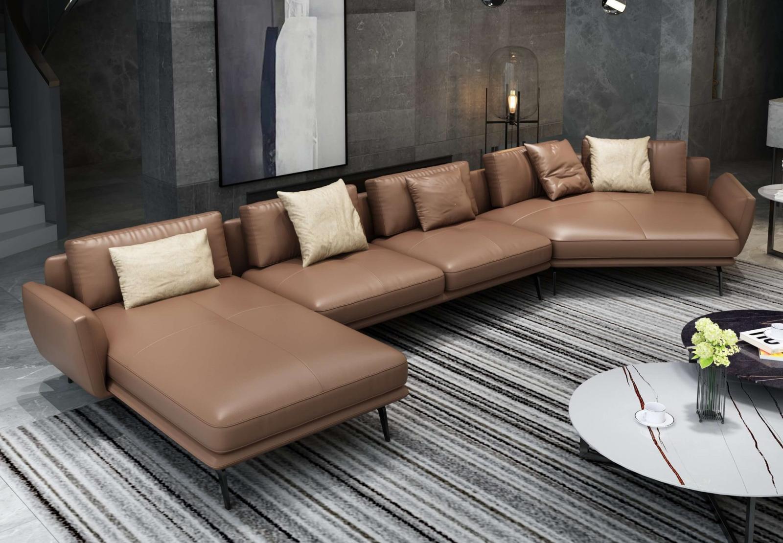

    
Brown Italian Leather Sectional Sofa LHF SANTIAGO EUROPEAN FURNITURE
