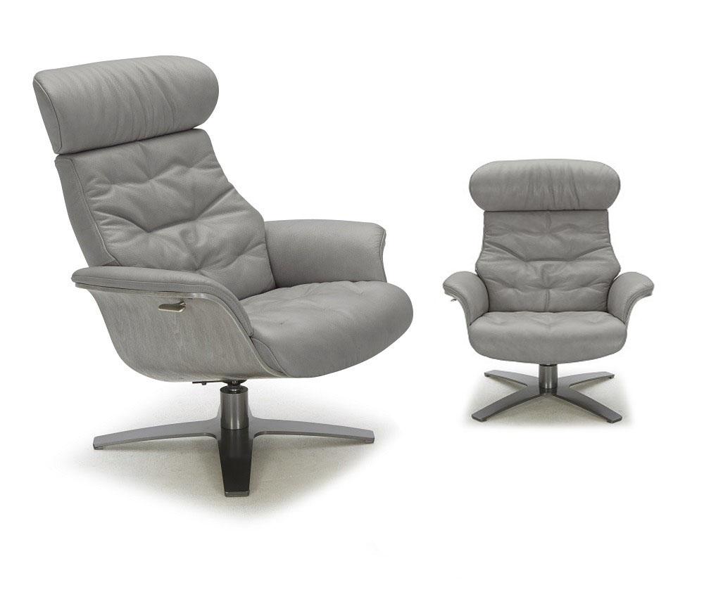

    
Premium Grey Italian Leather Lounge Chair Contemporary J&M Karma
