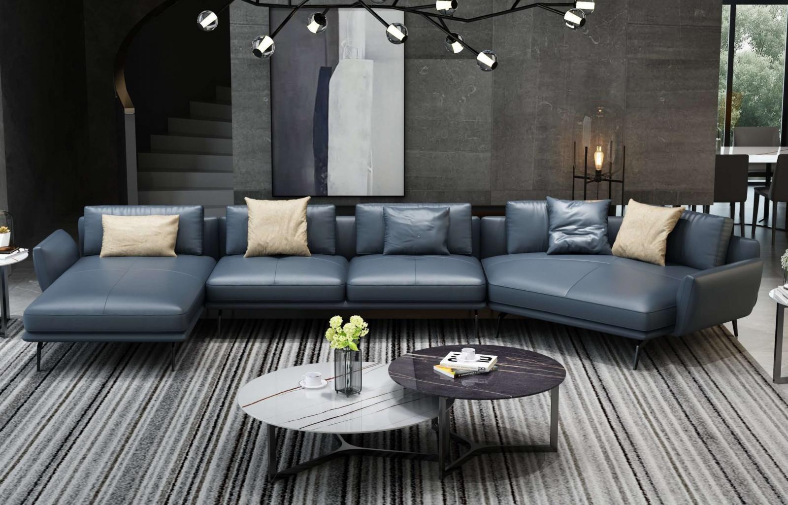 

    
Gray Italian Leather Sectional Sofa LHF SANTIAGO EUROPEAN FURNITURE
