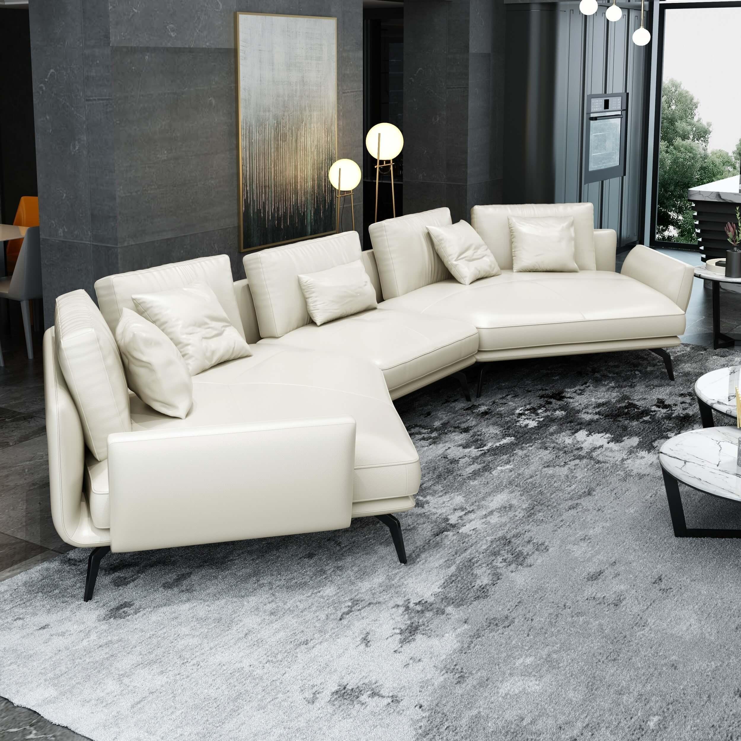 

                    
EUROPEAN FURNITURE VENERE Sectional Sofa Off-White/White Italian Leather Purchase 
