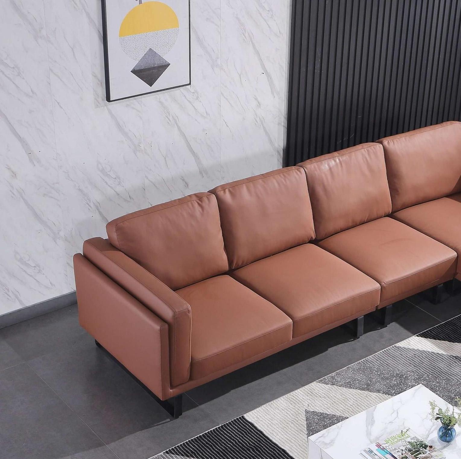 

    
Brown Italian Leather 4-Seater Sectional Sofa RHC FIDELIO EUROPEAN FURNITURE
