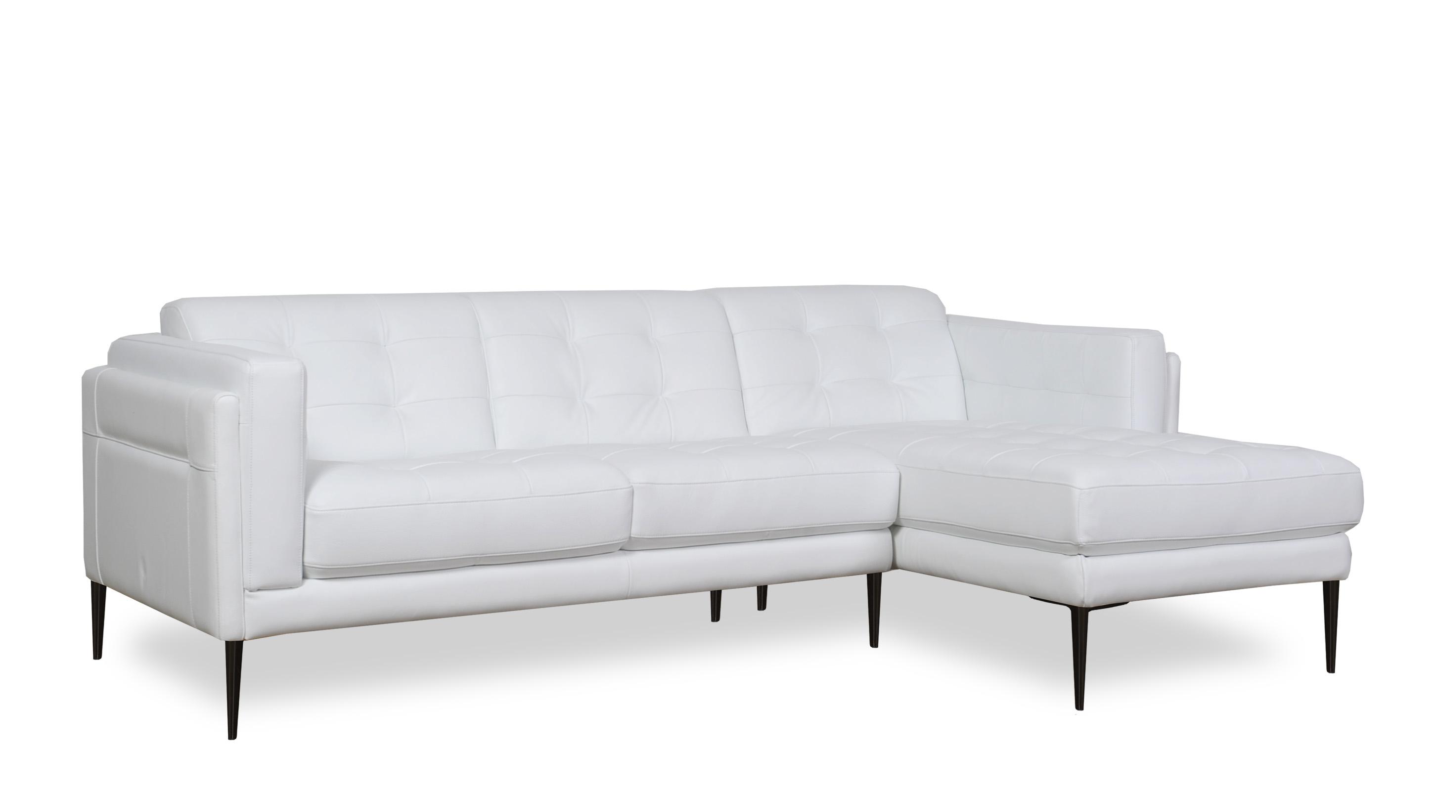 Pure White Full Leather Sectional Murray 440 Moroni Contemporary Modern ...