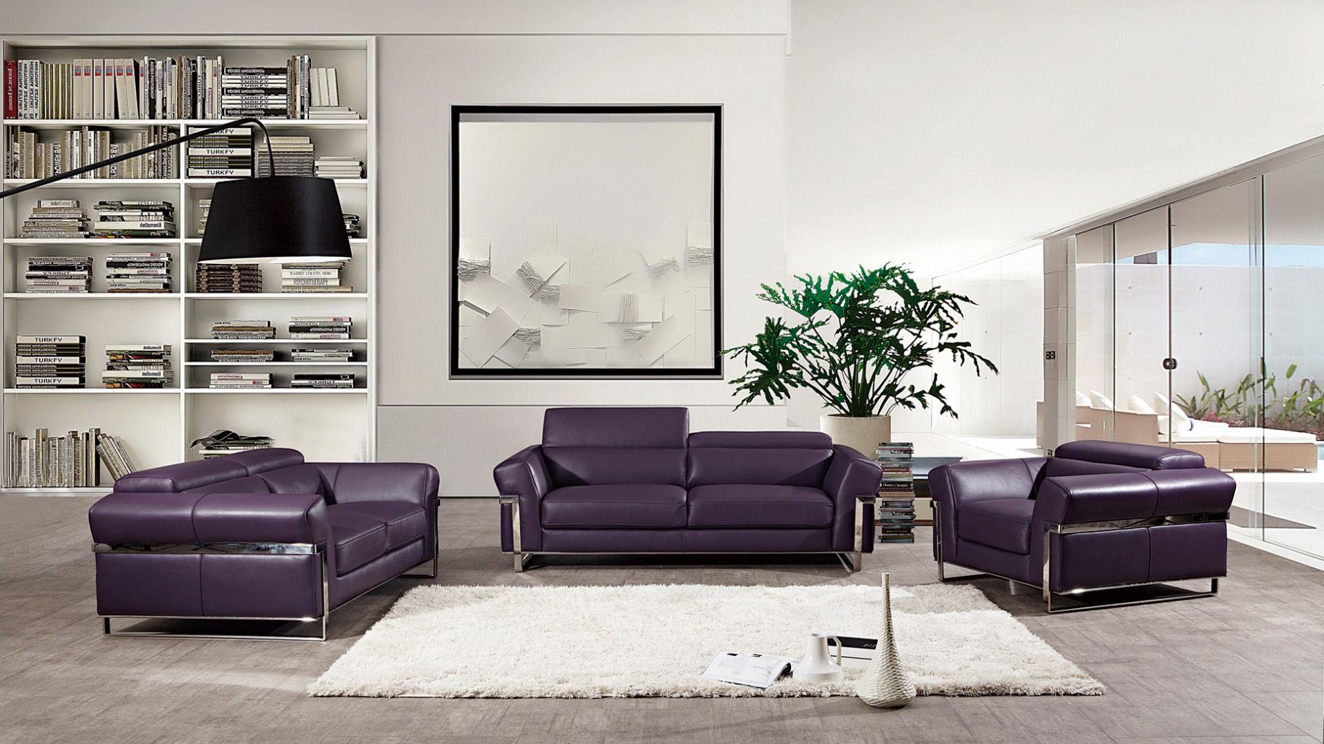 

    
Purple Italian Full Leather Sofa EK012-PUR-SF American Eagle Modern
