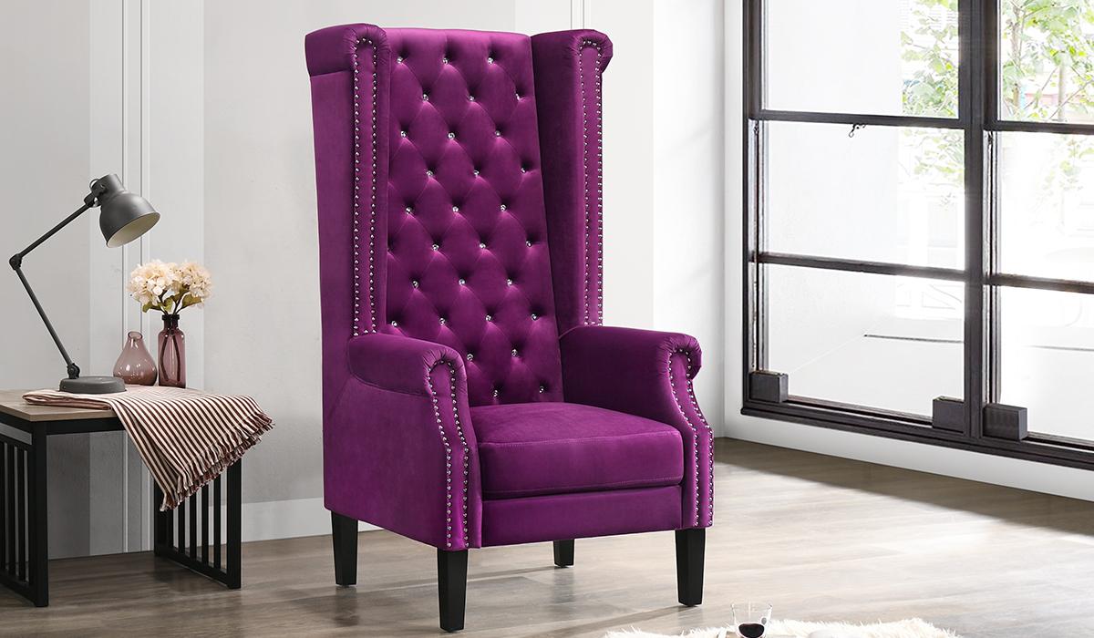 

    
Purple Velvet Accent Chair Transitional Style Cosmos Furniture Bollywood
