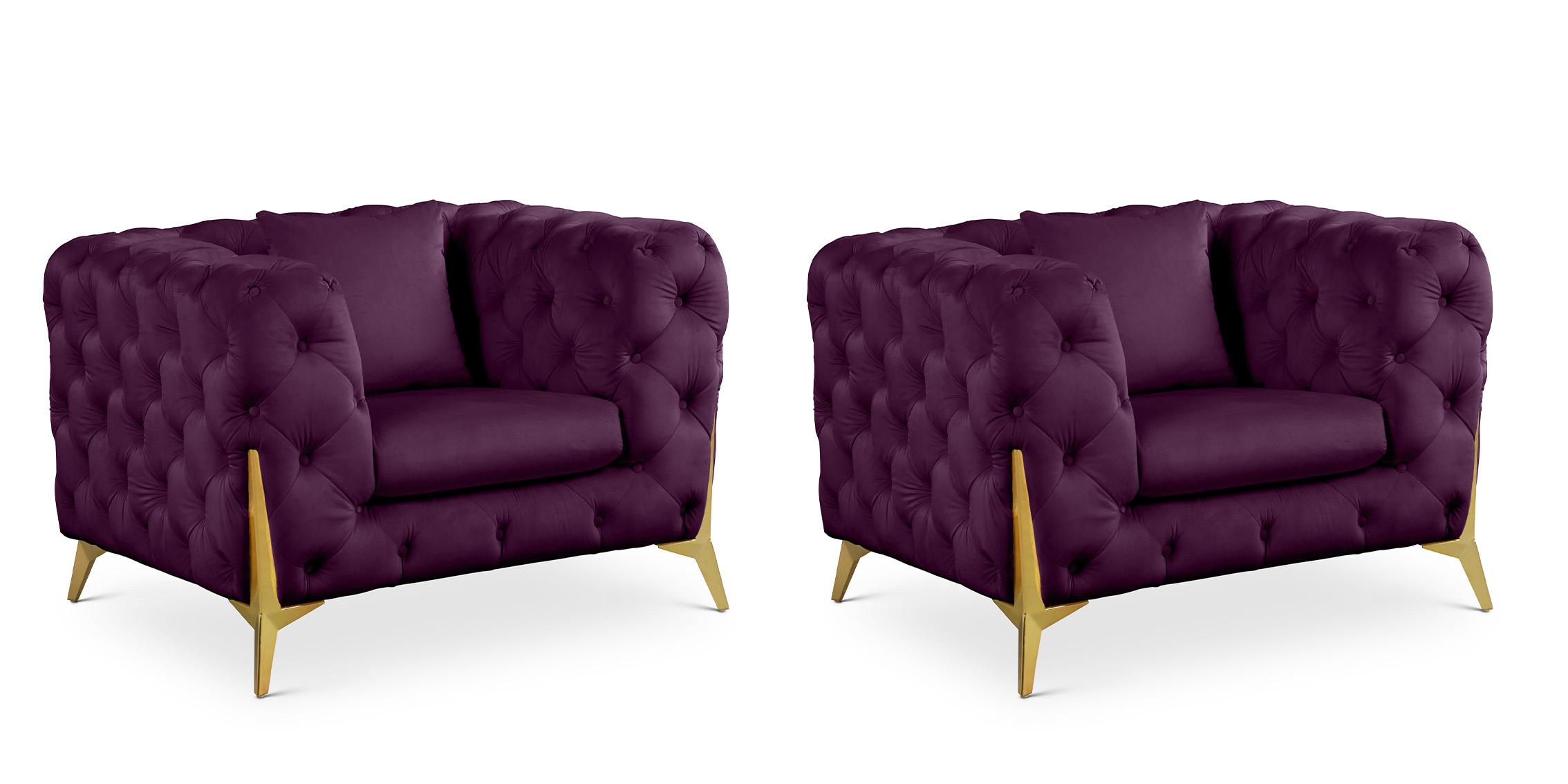 

    
Purple Velvet Tufted Chair Set 2P KINGDOM 695Purple-C Meridian Contemporary Modern
