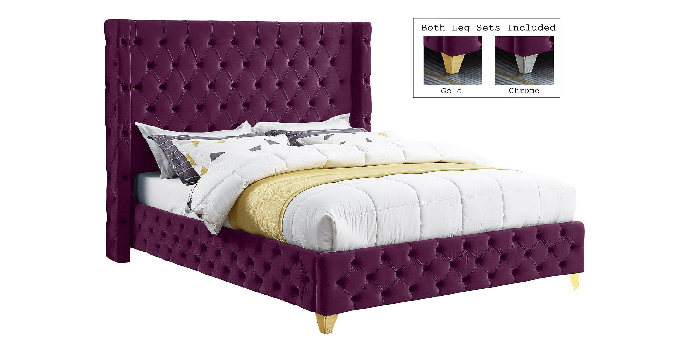 

    
Purple Velvet Tufted Full Bed SAVAN SavanPurple-F Meridian Modern Contemporary
