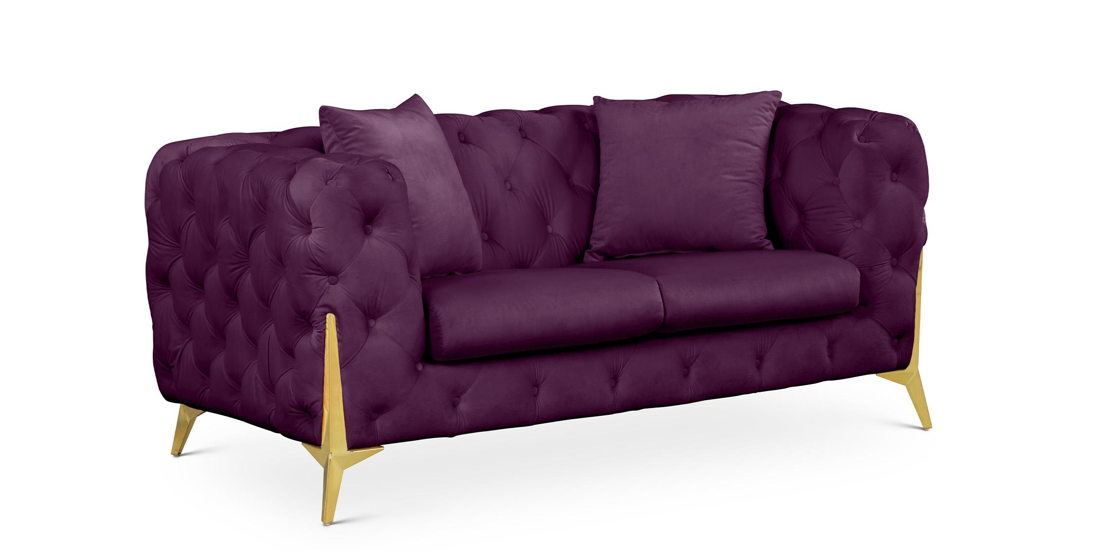 Contemporary, Modern Loveseat KINGDOM 695Purple-L 695Purple-L in Purple Velvet