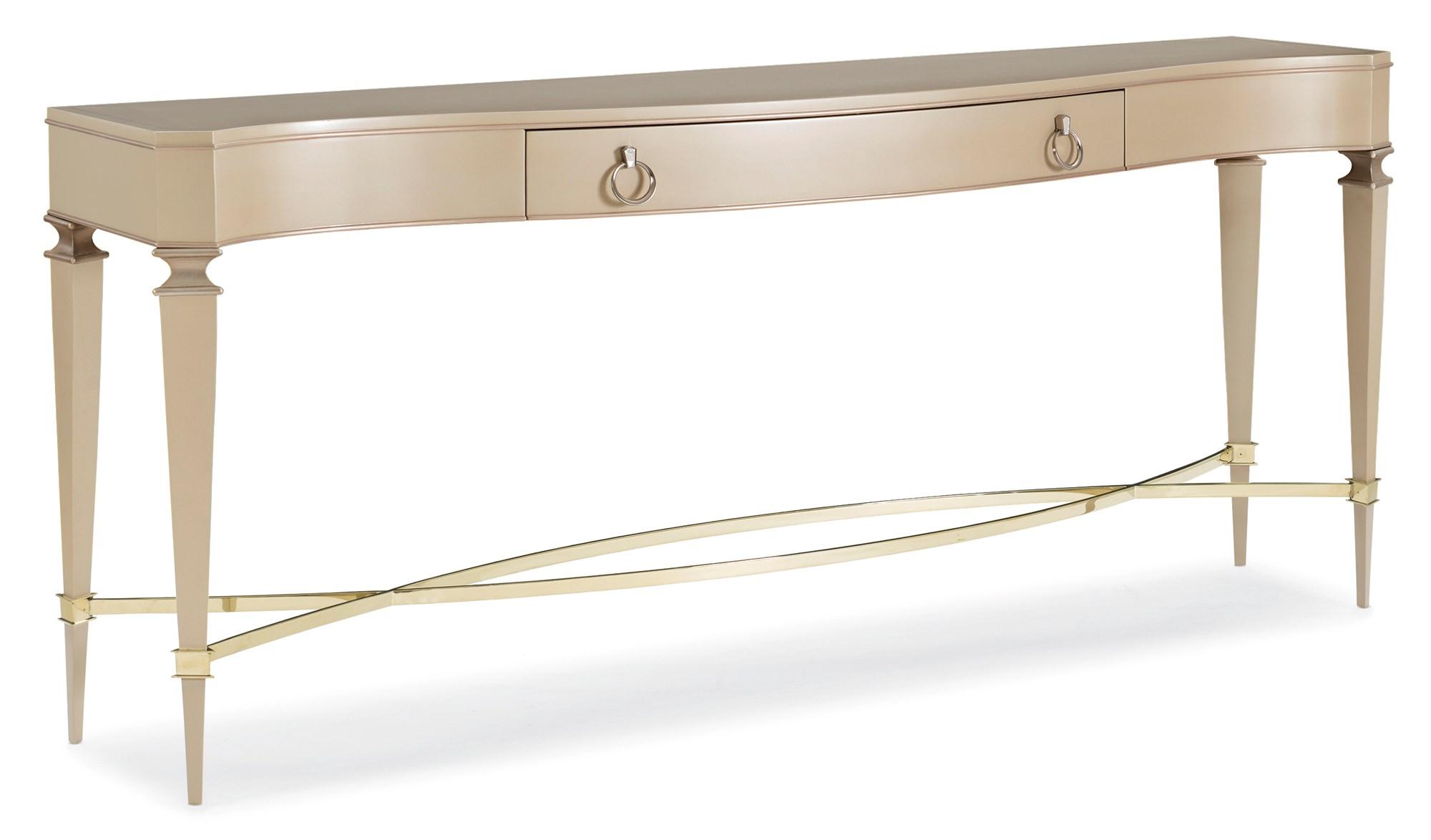 

    
Radiant Pearl W/ Sparkling Argent Striping Console Table SLIM CHANCE by Caracole
