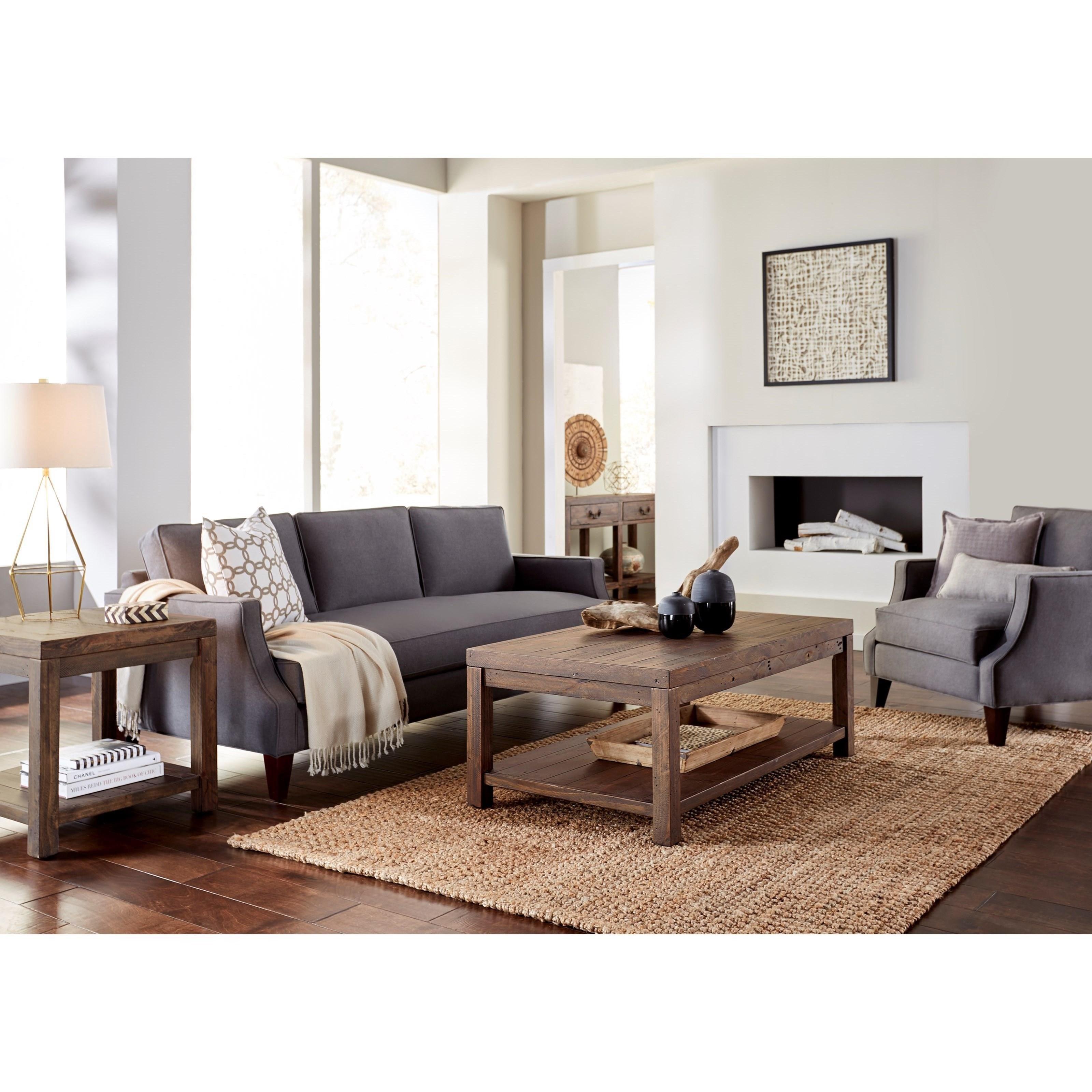 

    
Reclaimed Wood Rectangular Coffee Table Set 2Pcs in Smoky Taupe CRASTER by Modus Furniture
