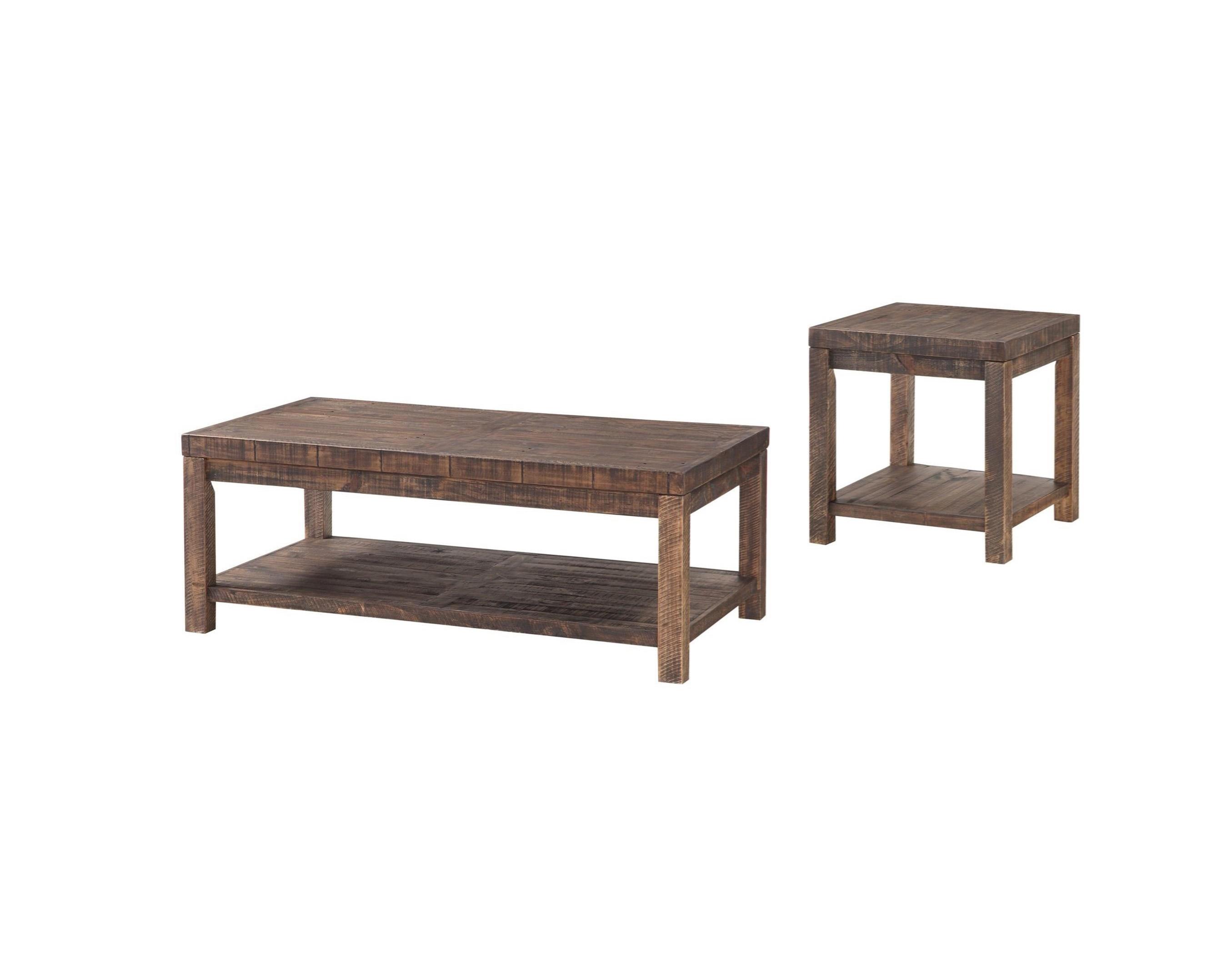 

    
Reclaimed Wood Rectangular Coffee Table Set 2Pcs in Smoky Taupe CRASTER by Modus Furniture
