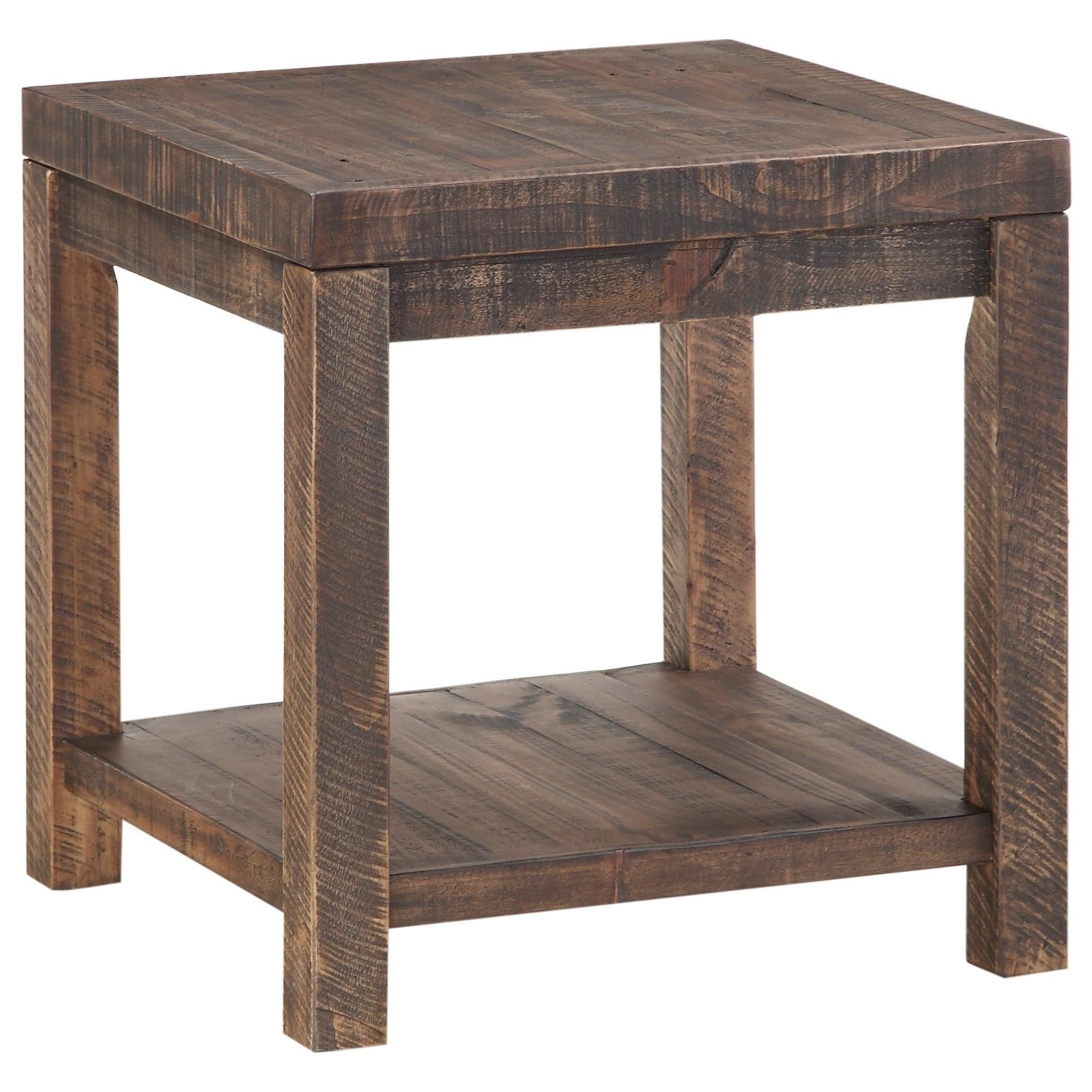 Farmhouse End Table CRASTER 8S3922 in Smoke, Taupe 
