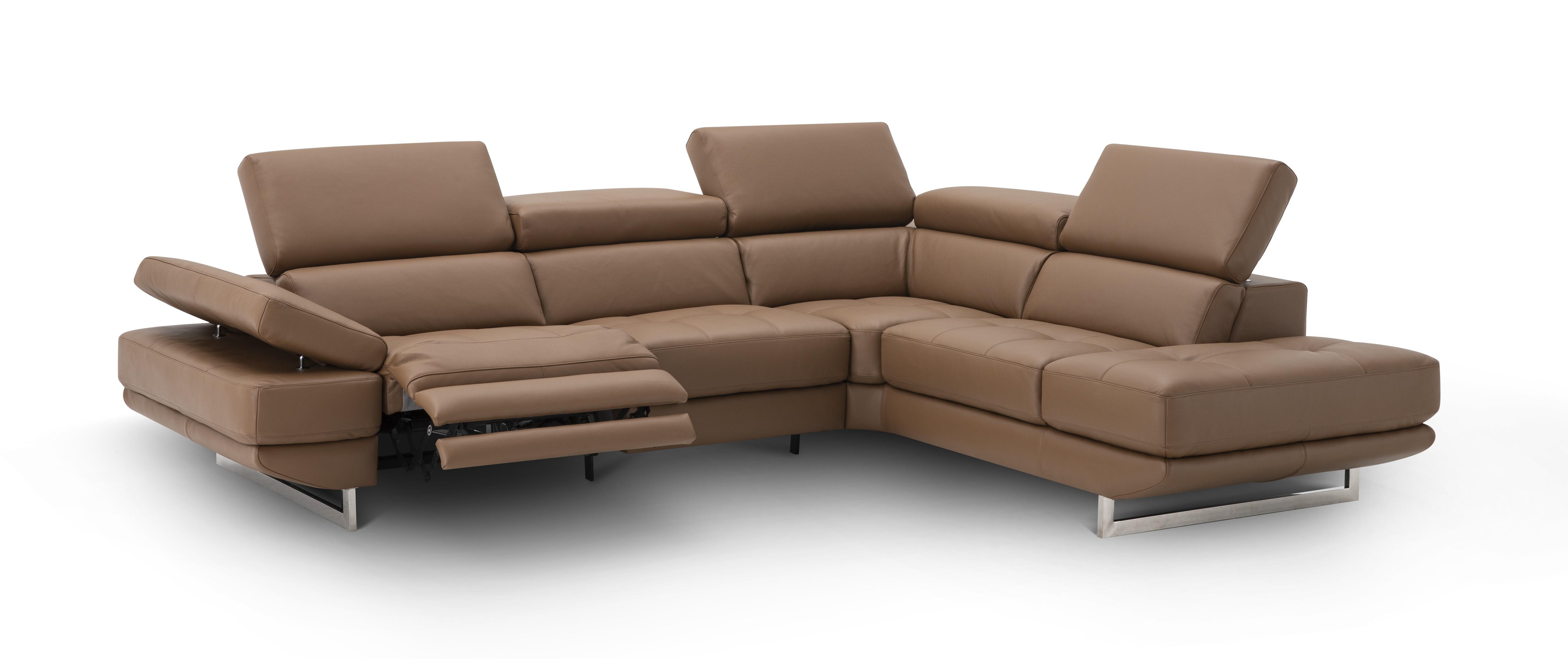 Modern Reclining Sectional The Annalaise 19944 in Caramel Leather