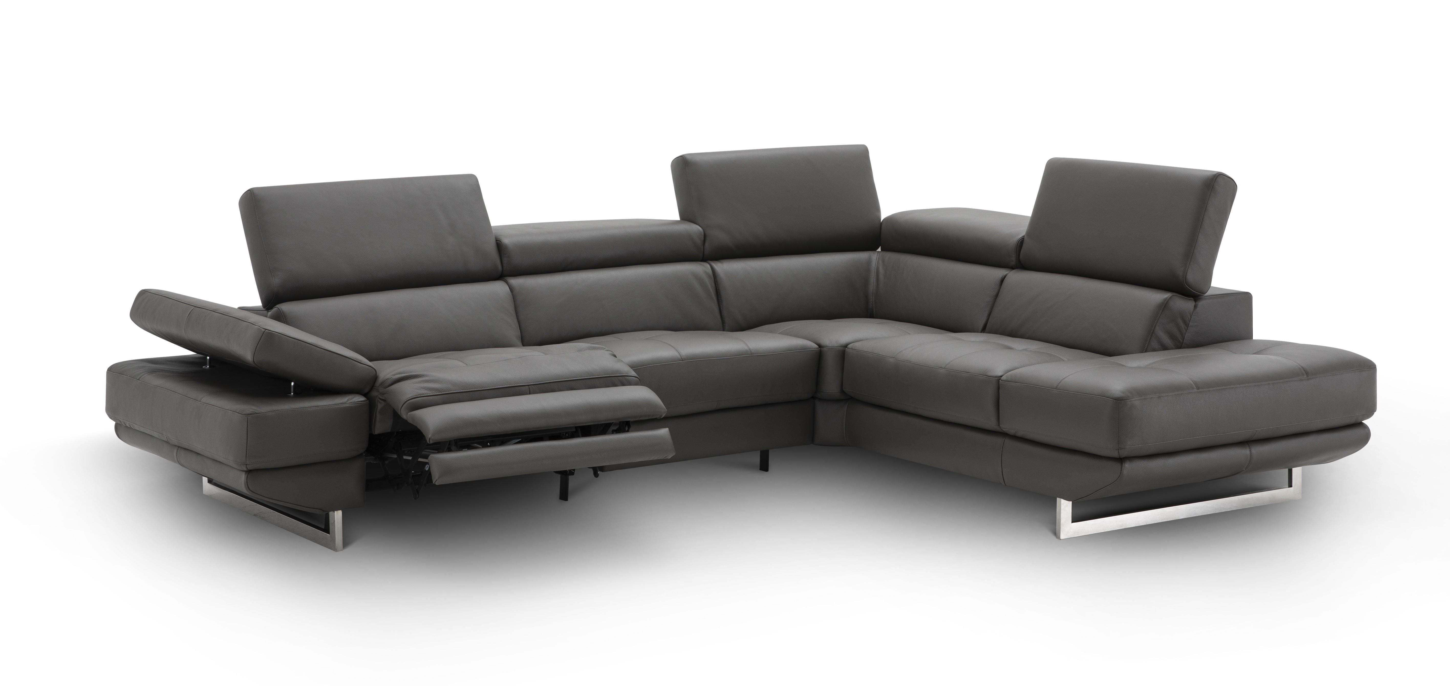 Modern Reclining Sectional The Annalaise 19933 in Gray Leather