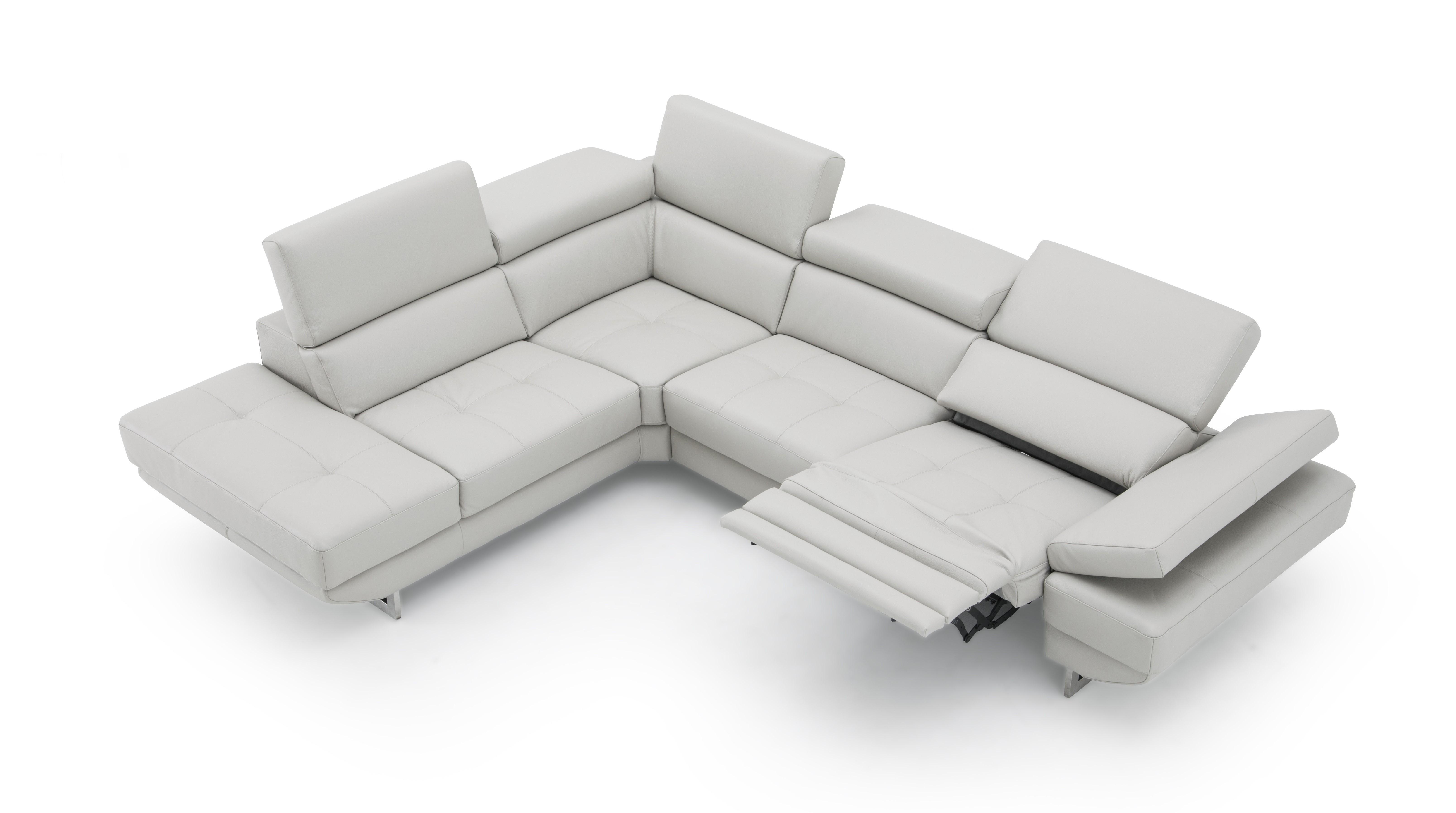 

    
Recliner Leather Sectional in Silver Grey LHF by J&M Furniture The Annalaise 19922
