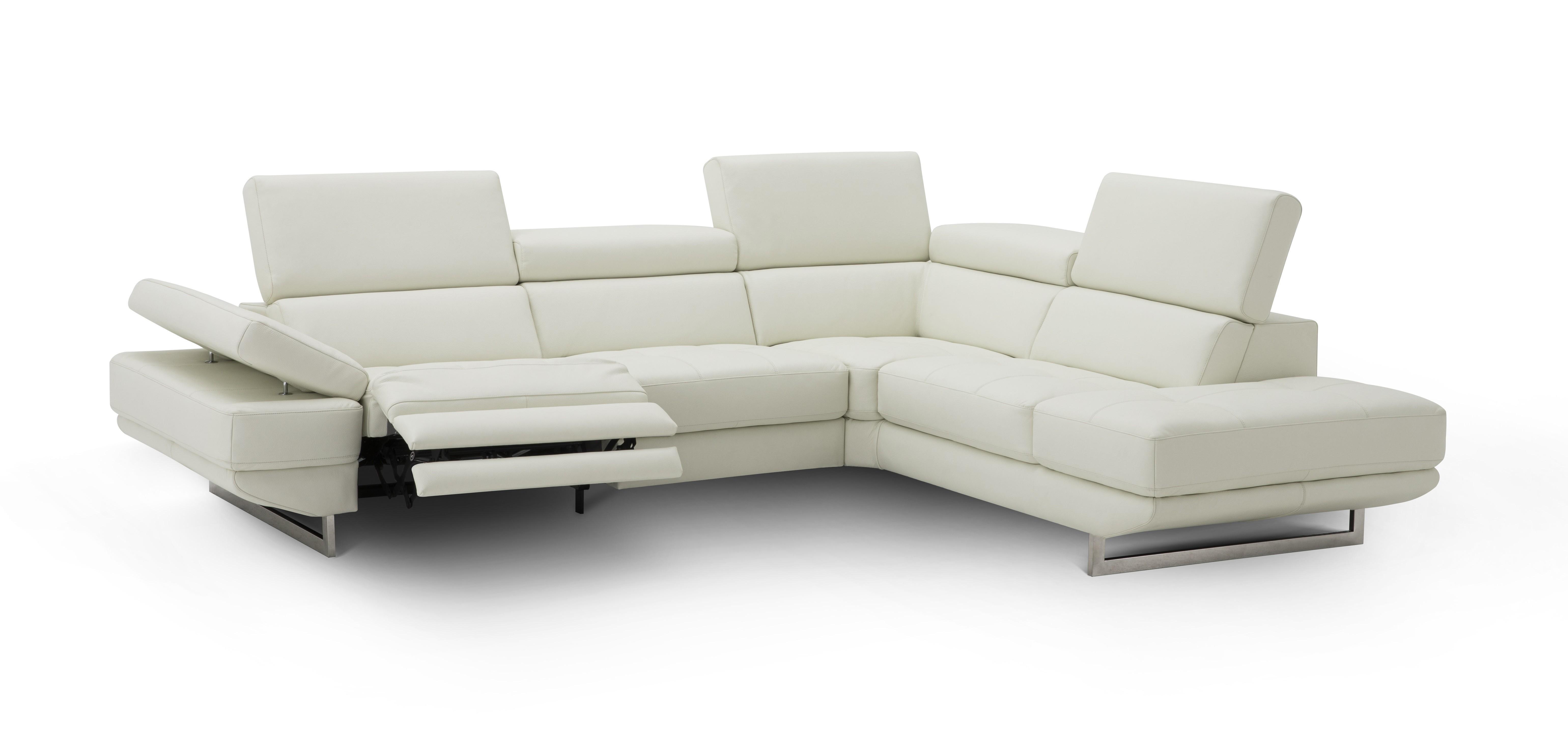 Modern Reclining Sectional The Annalaise 19966 in White Leather