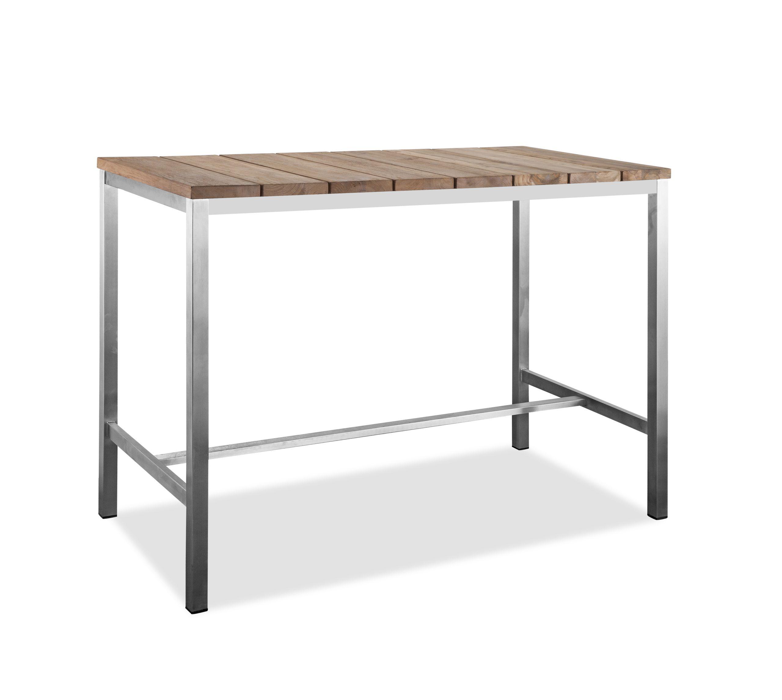 

    
Transitional Teak Wood & Stainless Steel Outdoor Bar Table WhiteLine BR1597 Stone
