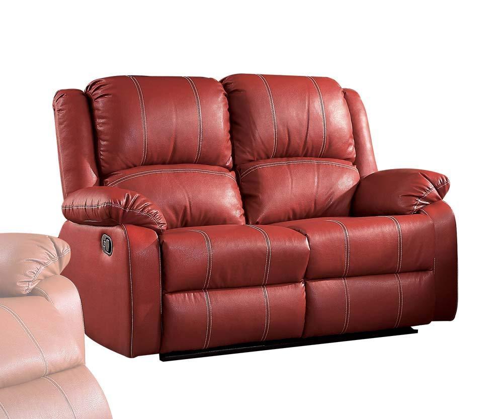 

    
Acme Furniture Zuriel Sofa Loveseat Recliner Red 52150-3pcs
