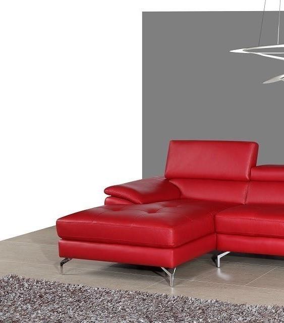 

    
Red Full Top Grain Italian Leather Sectional Sofa RHC Contemporary J&M A973b
