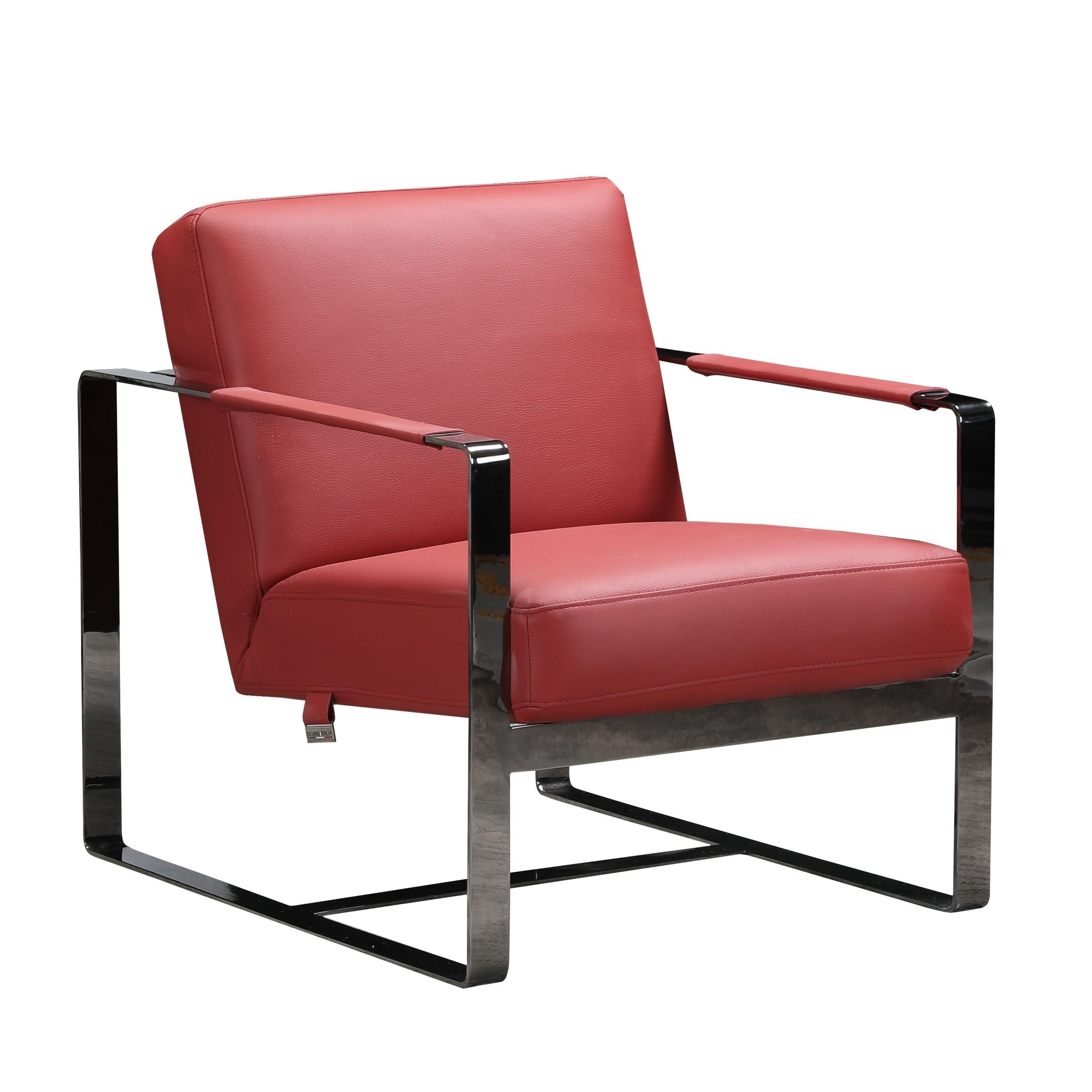 Contemporary Oversized Chair C67 C67-RED-CH in Red Leather