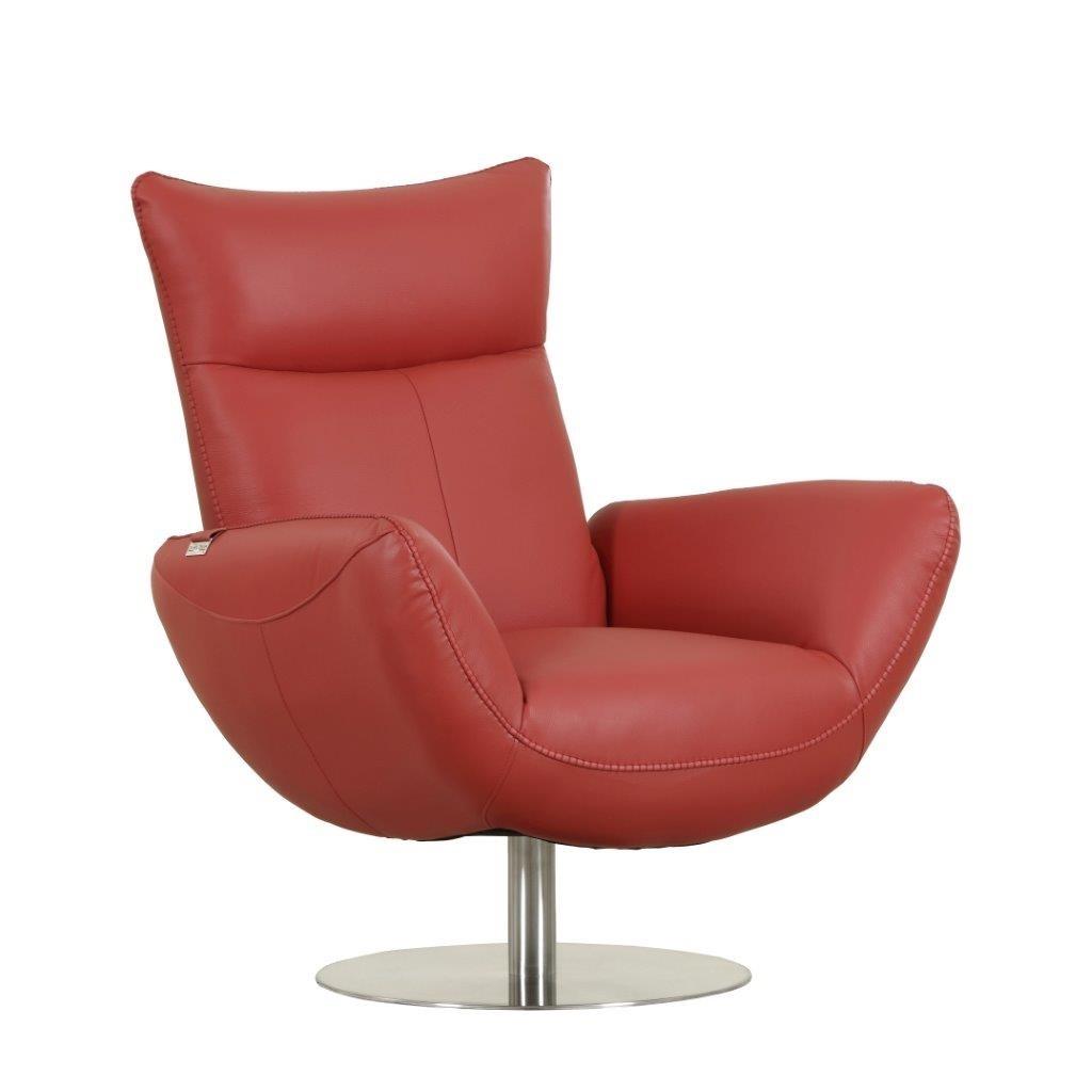 Contemporary Lounge Chair C74-RED-CH C74-RED-CH in Red Italian Leather