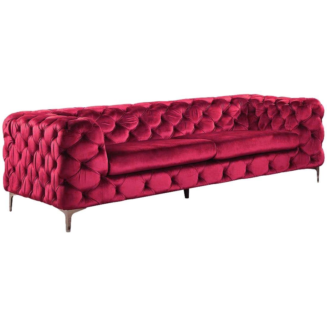 

    
Luxury Red Velvet Tufted Sofa Vintage Transitional Adam 52795 Acme
