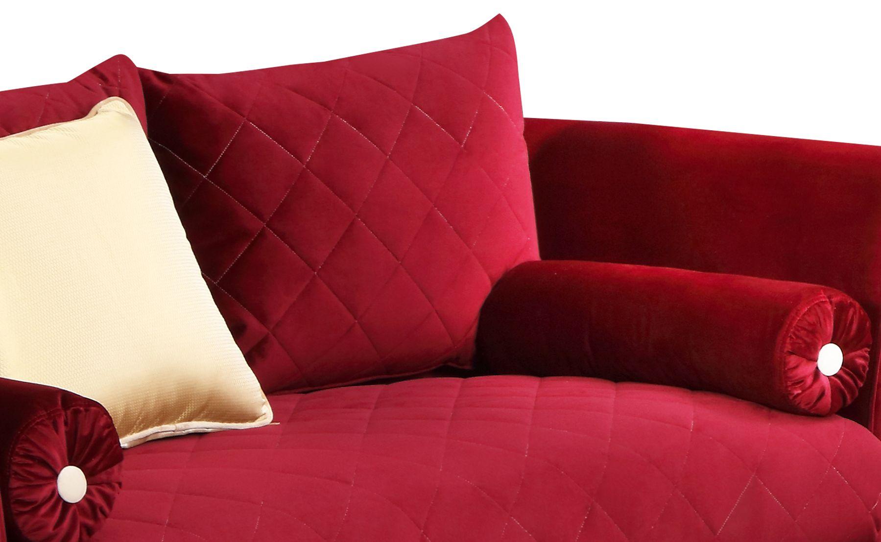 

        
Cosmos Furniture Ruby Sofa Red/Gold Velvet 810053744017

