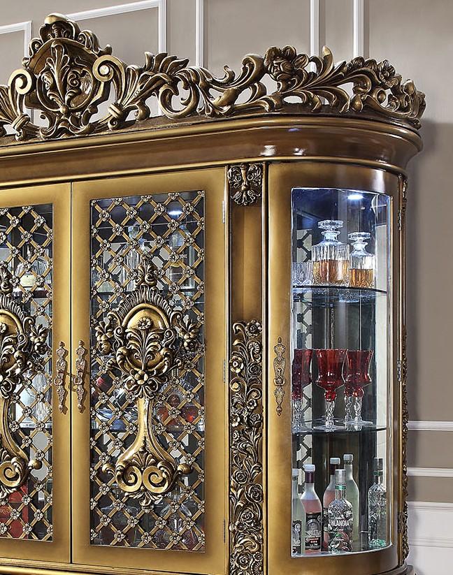 

    
Perfect Brown & Silver China Cabinet Traditional Homey Design HD-1802
