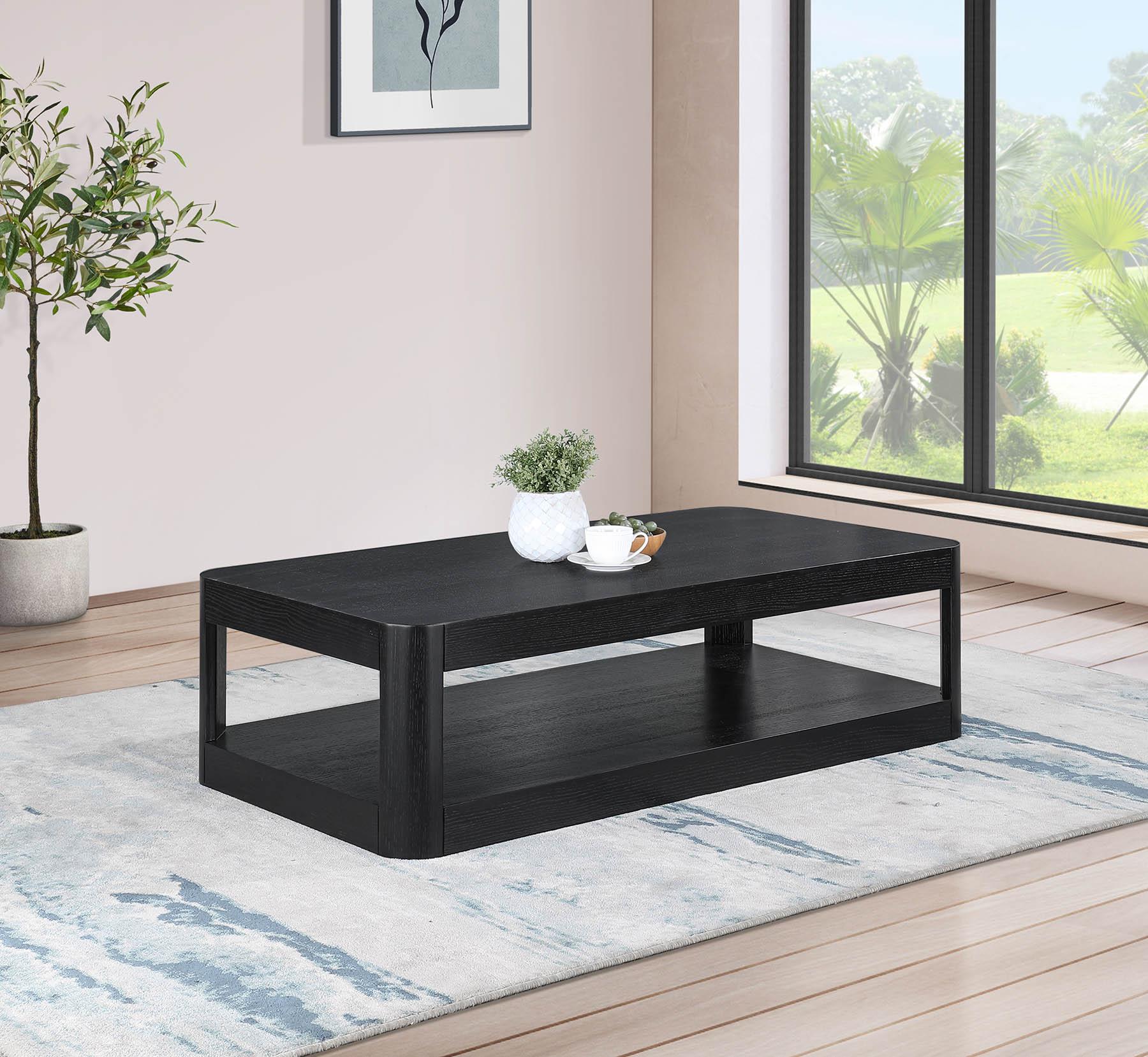 

    
Rich Black Coffee Table REEVES 99068Black-CT Meridian Contemporary Modern
