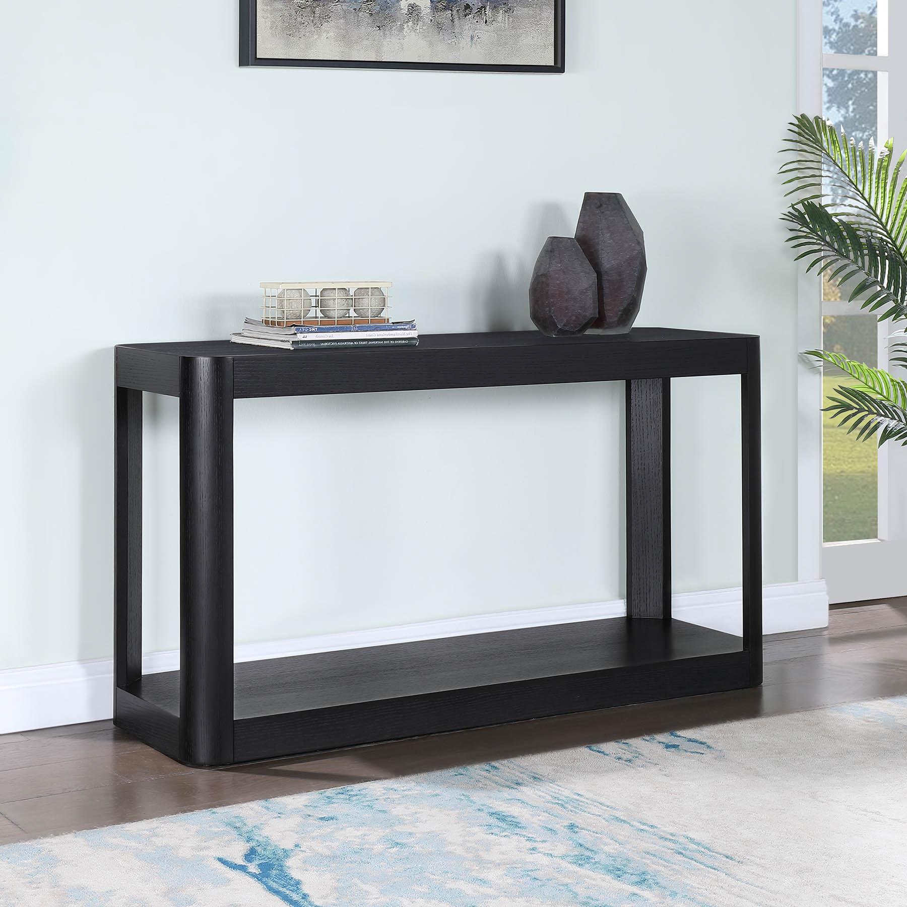 

    
Rich Black Console Table REEVES 99068Black-ST Meridian Contemporary Modern
