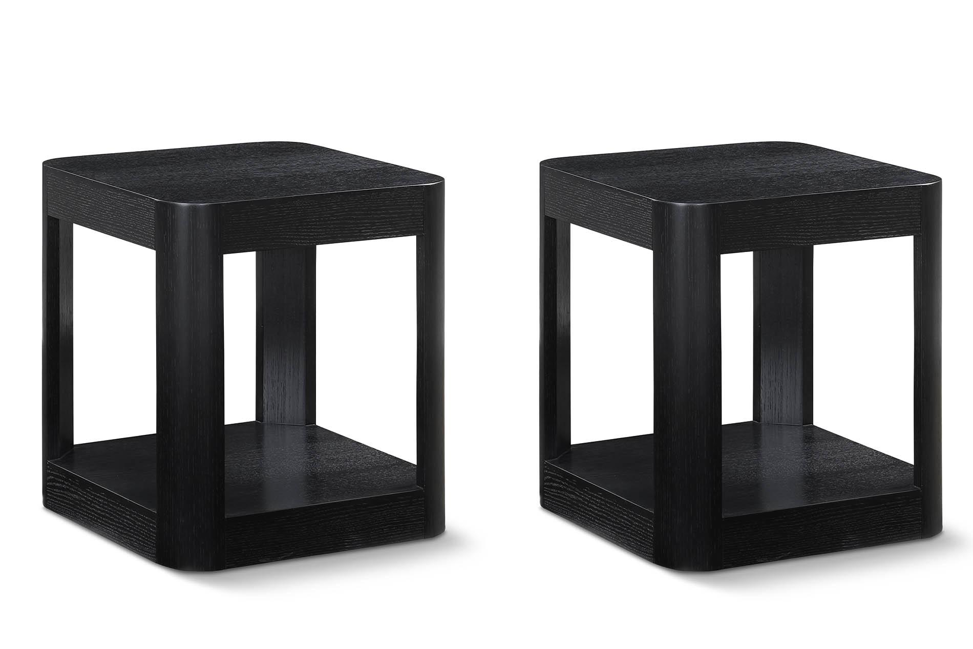

    
Rich Black End Table Set 2Pcs REEVES 99068Black-ET Meridian Contemporary Modern
