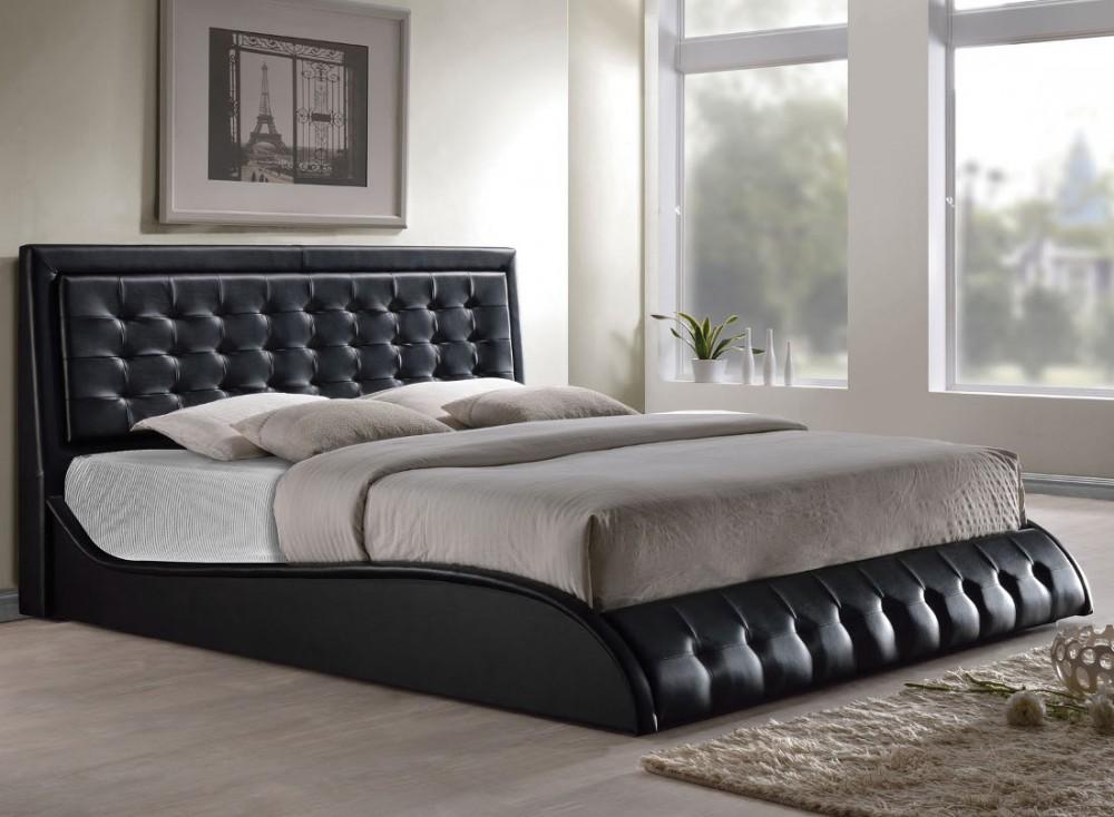 

    
Queen Tufted Bed Rich Black PU 20660Q Tirrel Acme Contemporary
