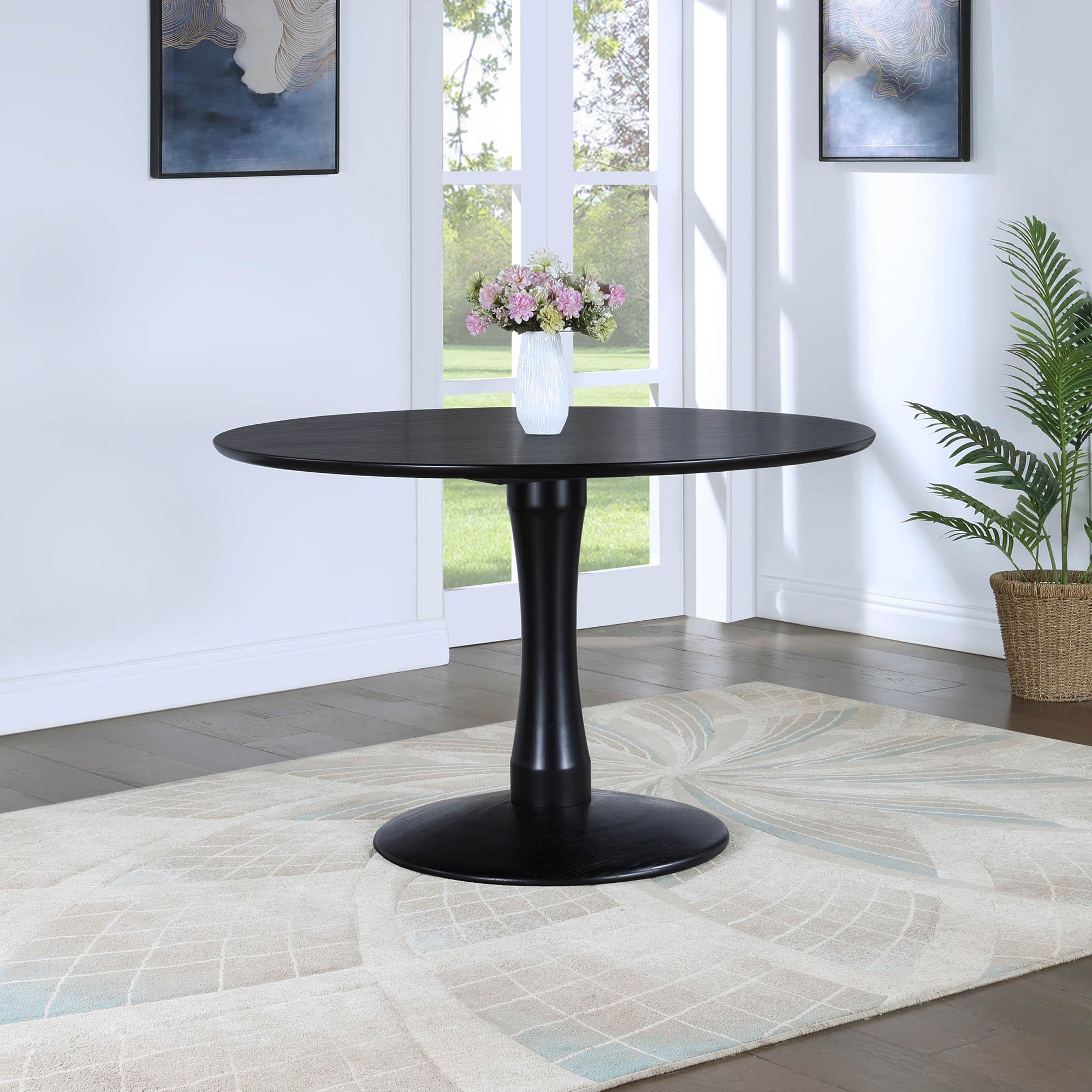 

    
Rich Black Round Dining Table TULIP 915Black-T Meridian Contemporary Modern
