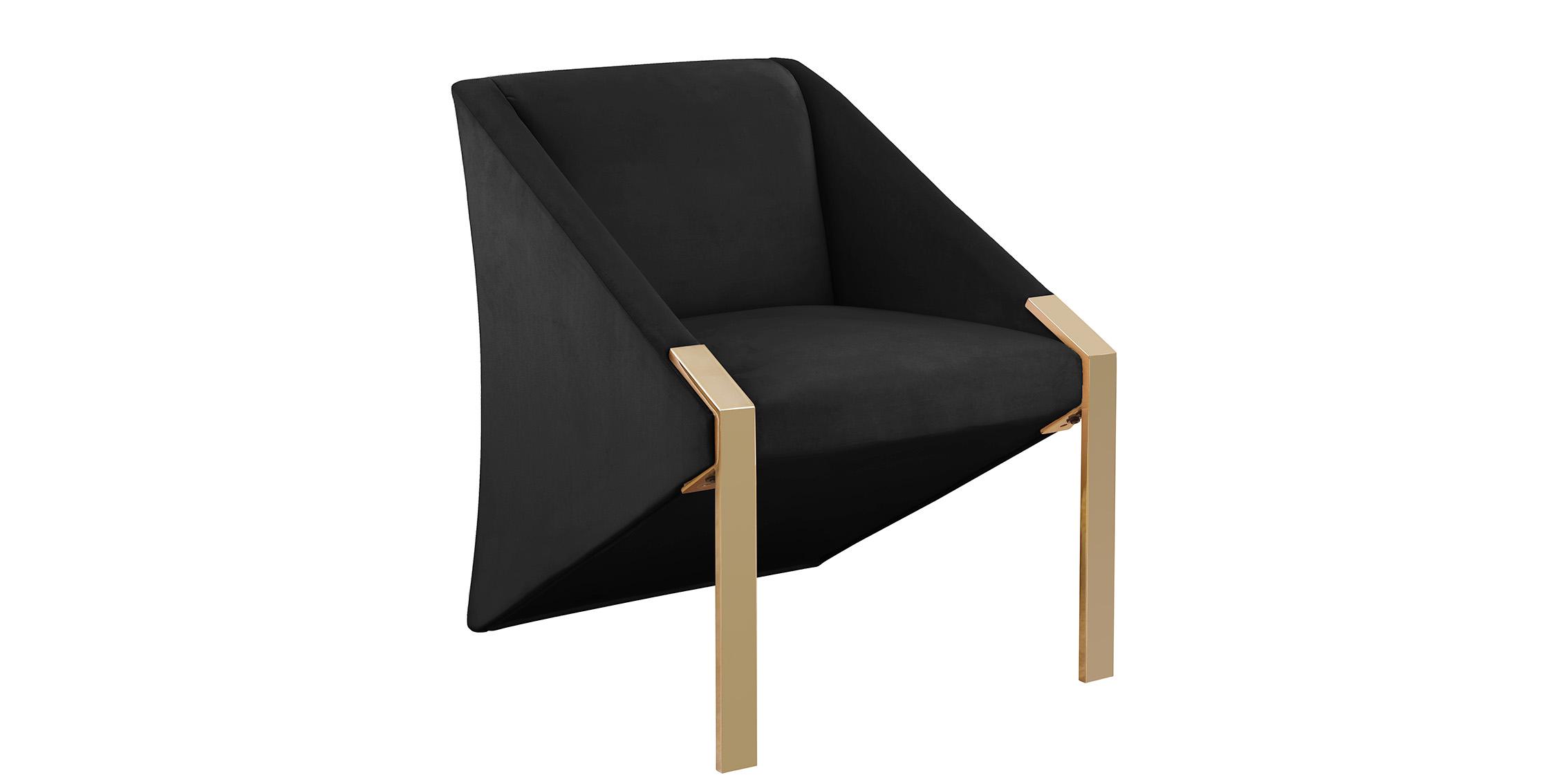 

    
Rich Black Velvet & Gold Steel Accent Chair RIVET 593Black Meridian Contemporary

