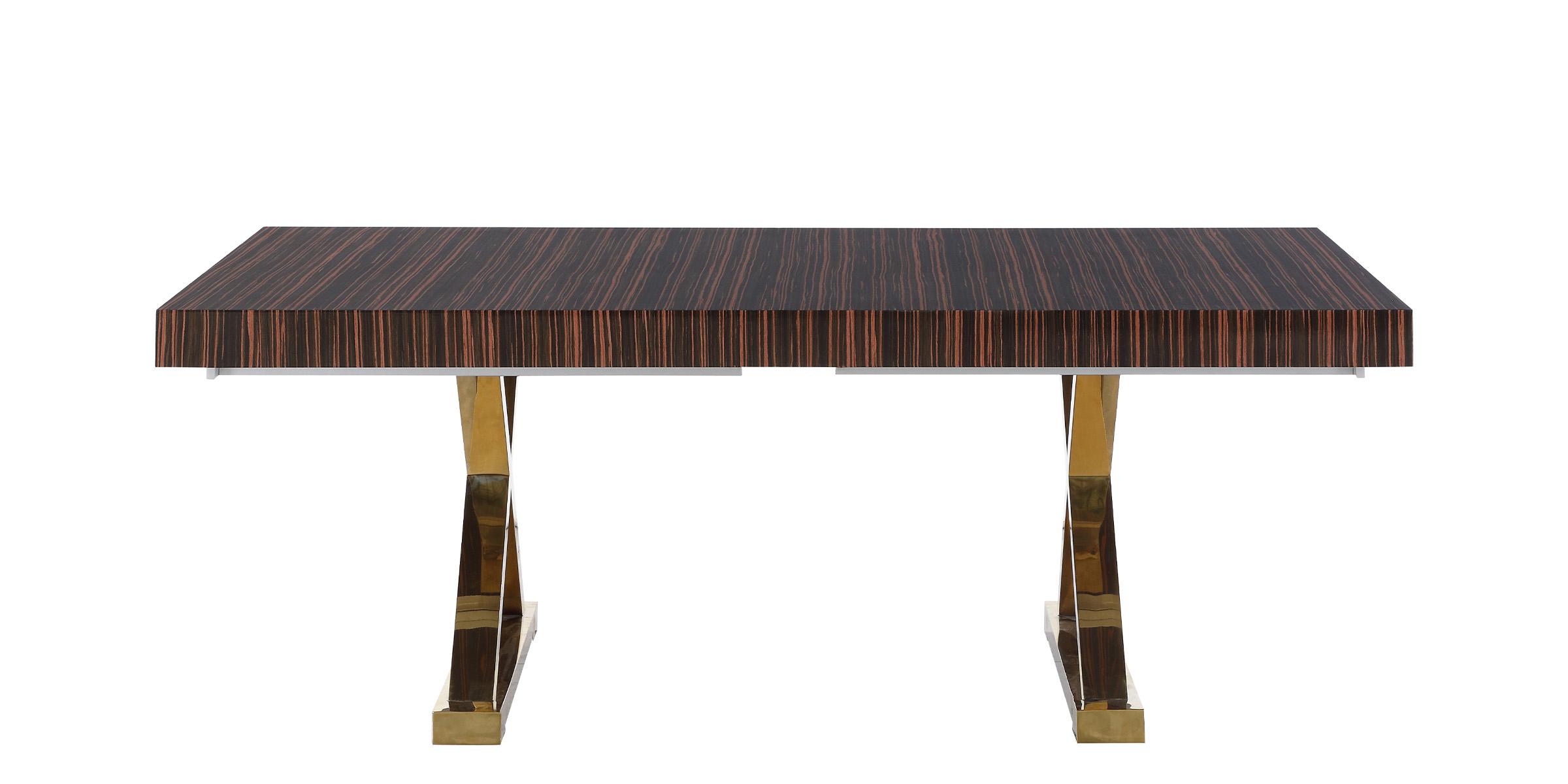 

    
996-T Rich Brown Zebra Lacquer Extendable Dining Table 996 Excel Meridian Contemporary
