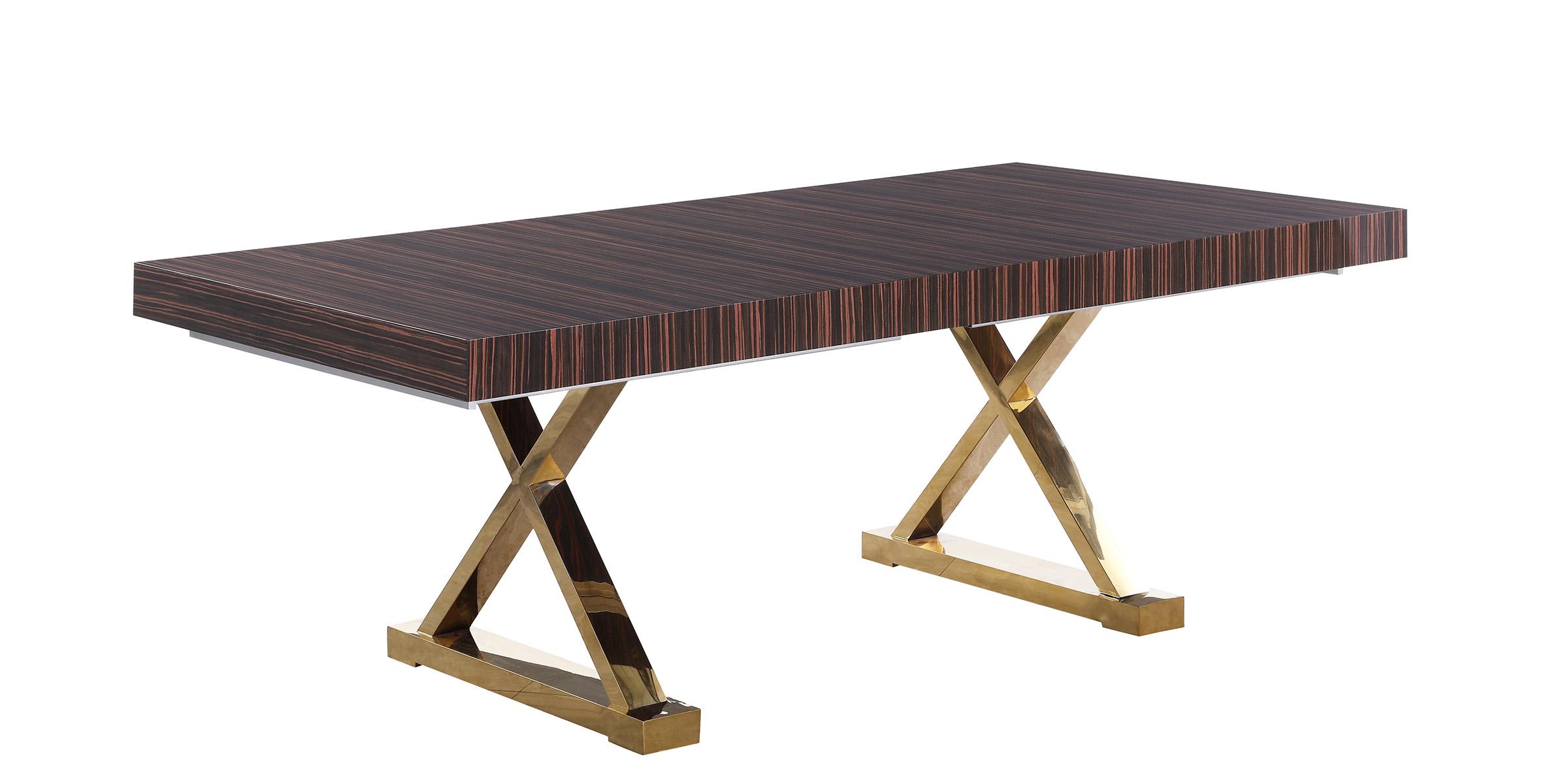 

    
Rich Brown Zebra Lacquer Extendable Dining Table 996 Excel Meridian Contemporary

