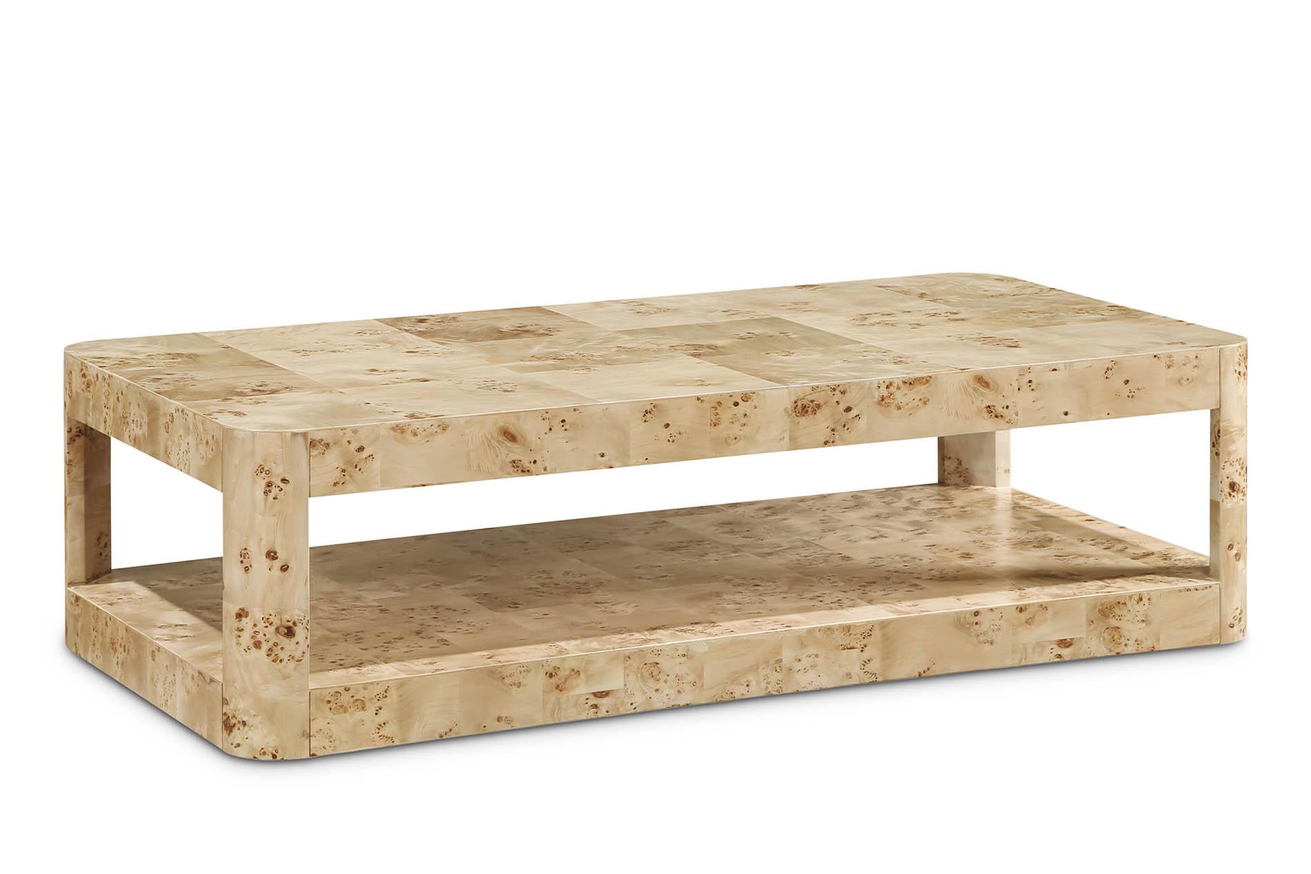 Contemporary, Modern Coffee Table 99068Burl-CT 99068Burl-CT in Beige 
