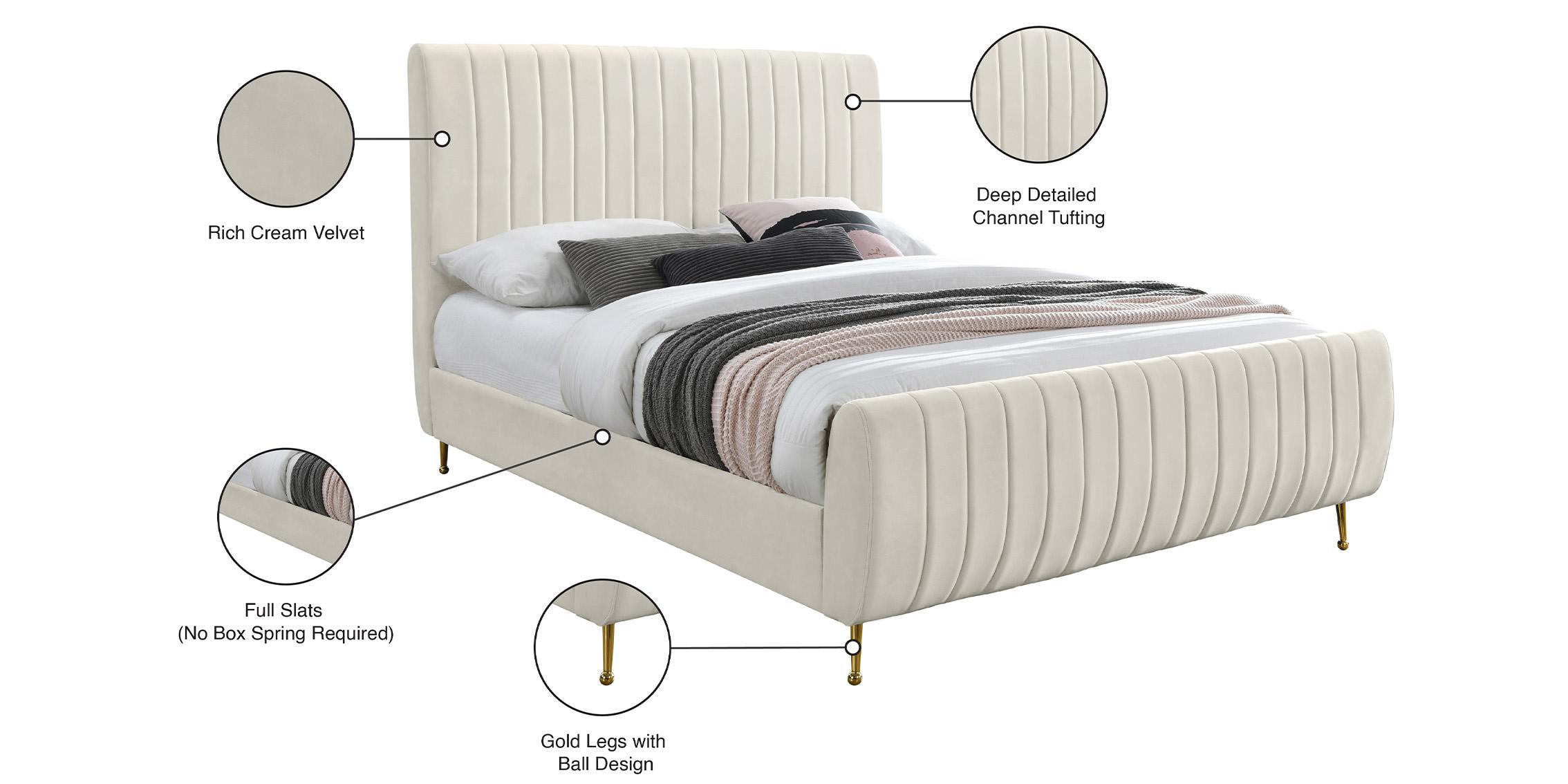 

    
ZaraCream-F Meridian Furniture Platform Bed
