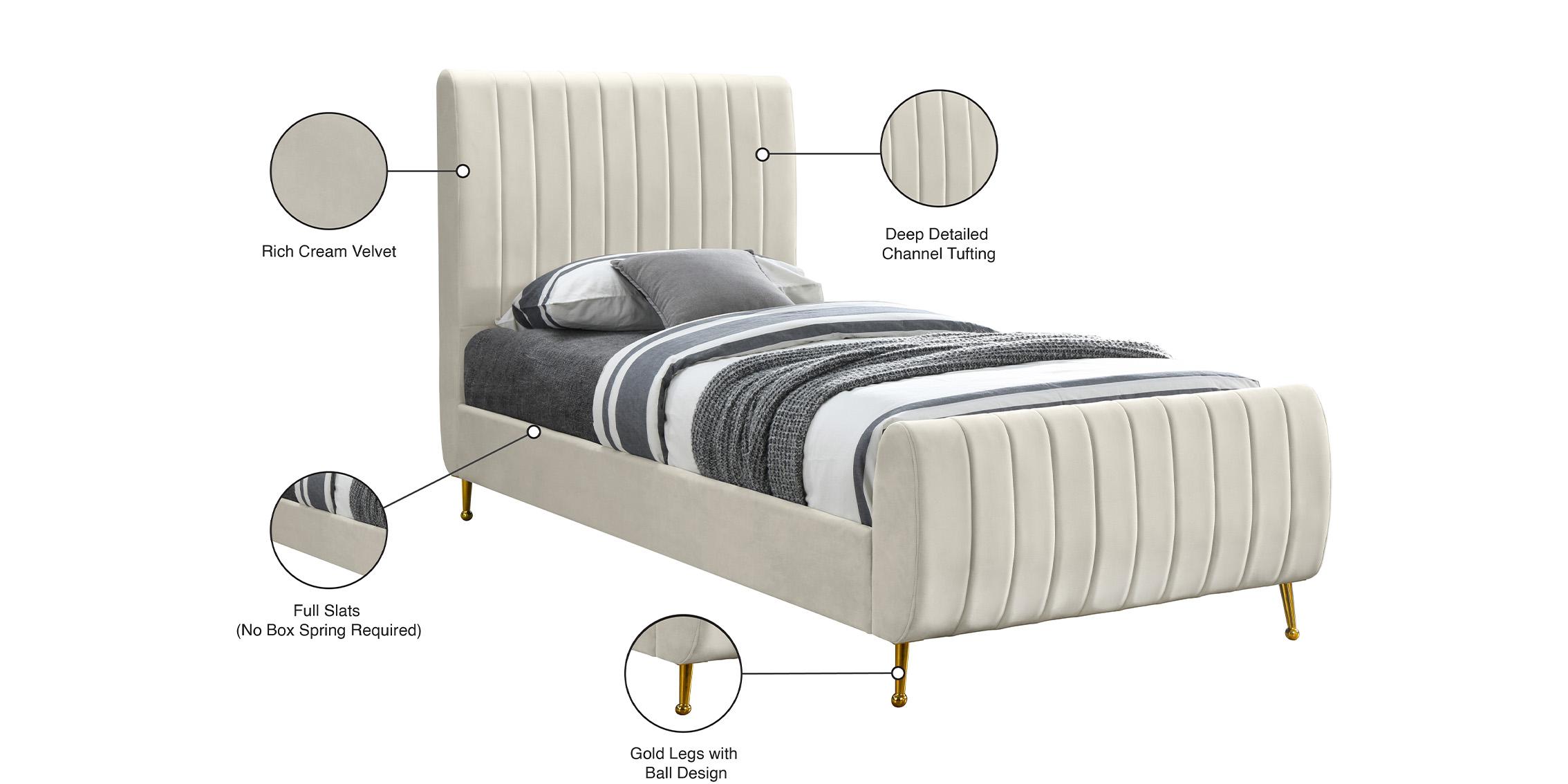 

    
ZaraCream-T Meridian Furniture Platform Bed
