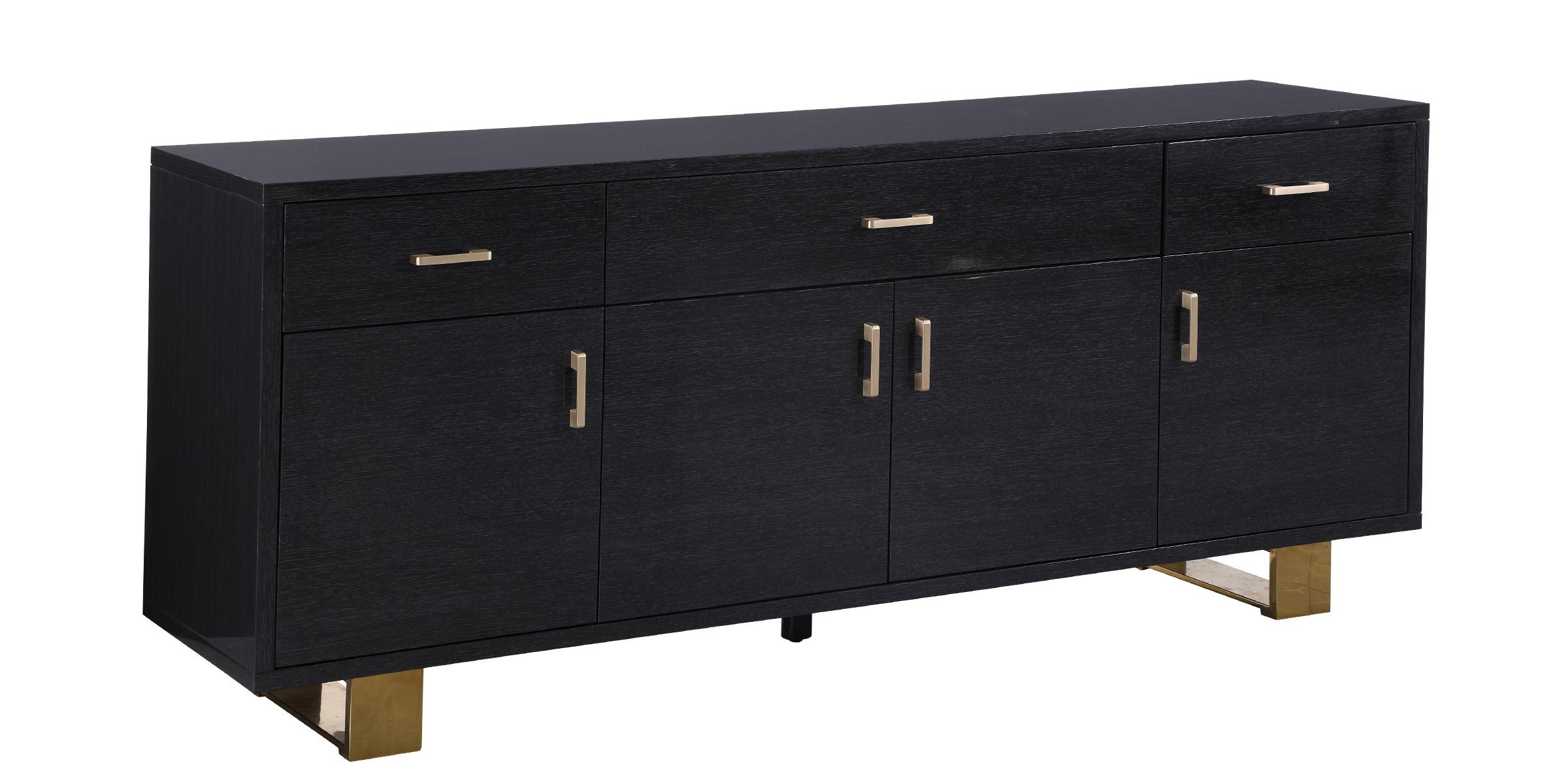 Contemporary, Modern Sideboard Excel 356 356 in Oak, Gray, Gold 