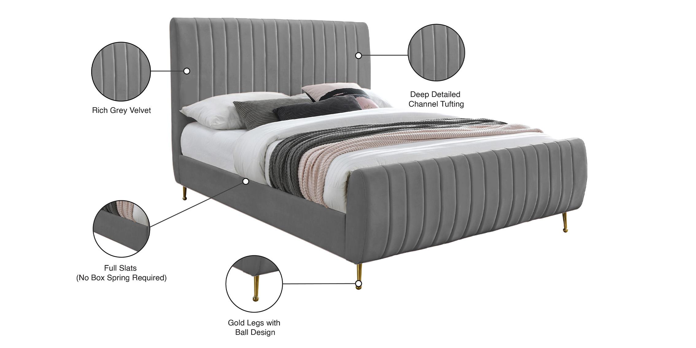 

    
ZaraGrey-F Meridian Furniture Platform Bed
