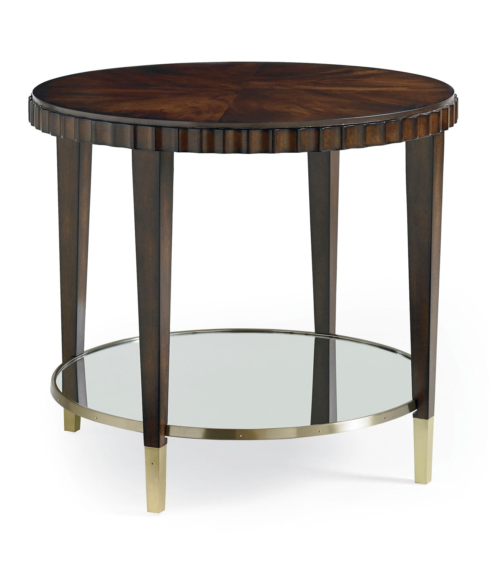 Contemporary End Table CATCH A GLIMPSE... TRA-SIDTAB-017 in Gold, Brown 