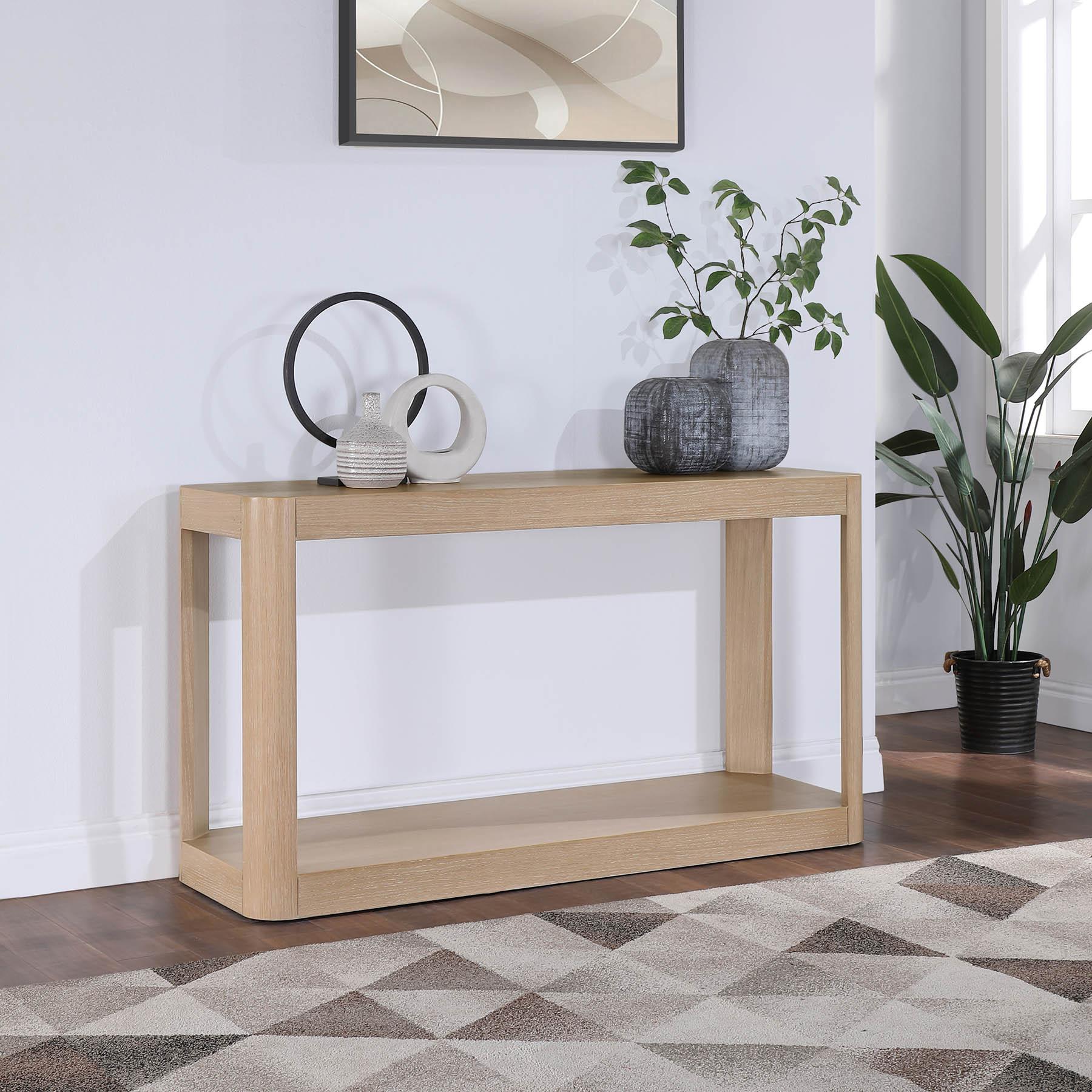 

    
Rich Natural Console Table REEVES 99068Oak-ST Meridian Contemporary Modern
