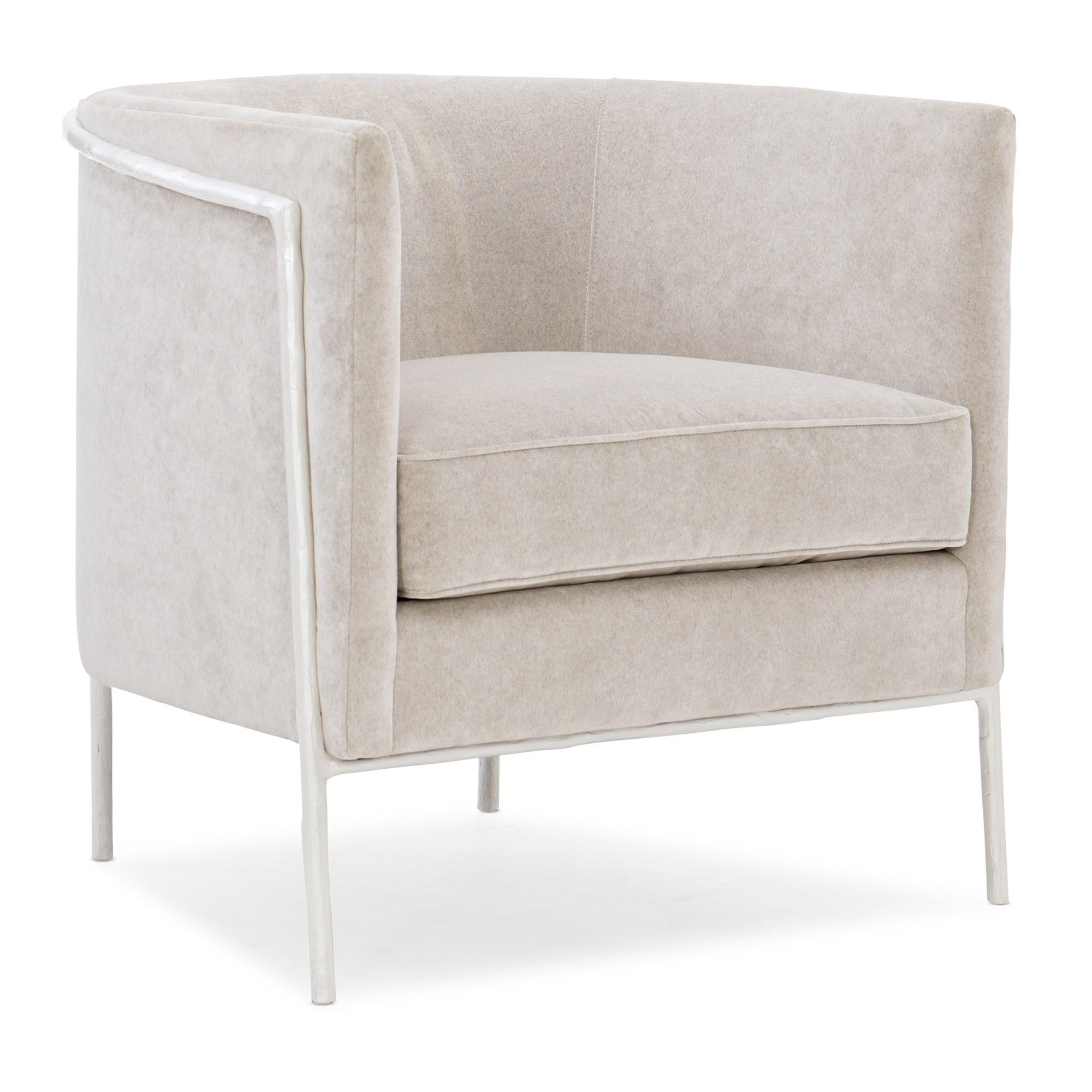 Contemporary Accent Chair BRANCHING OUT UPH-419-233-A in Cream Fabric