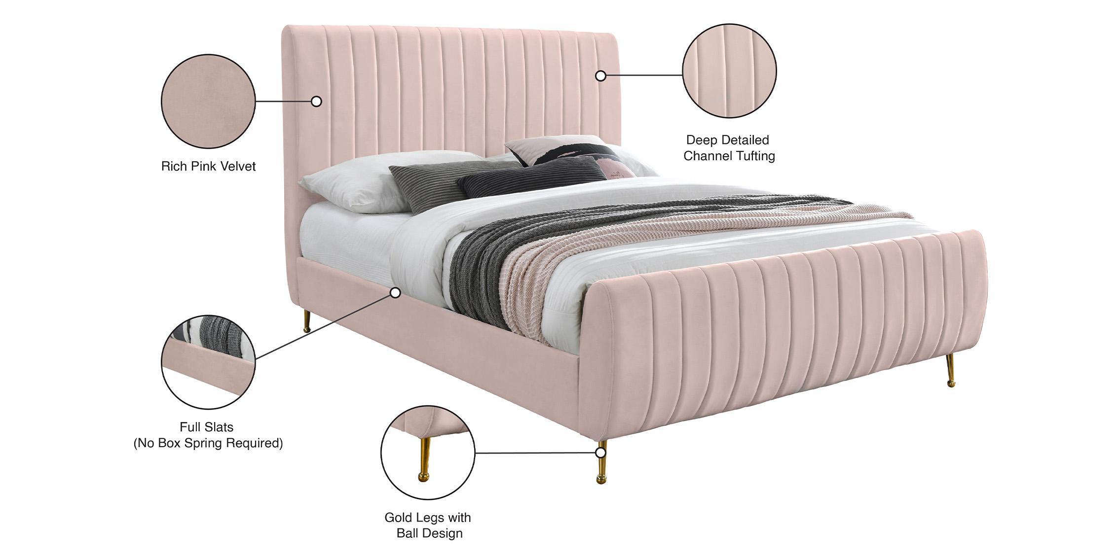 

    
ZaraPink-F Meridian Furniture Platform Bed
