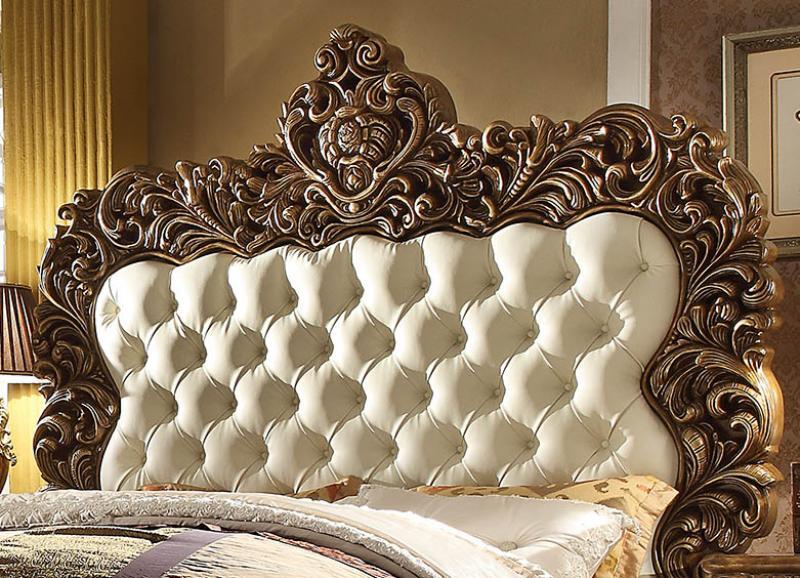 

                    
Homey Design Furniture HD-8011 Panel Bedroom Set Golden Brown Leather Purchase 

