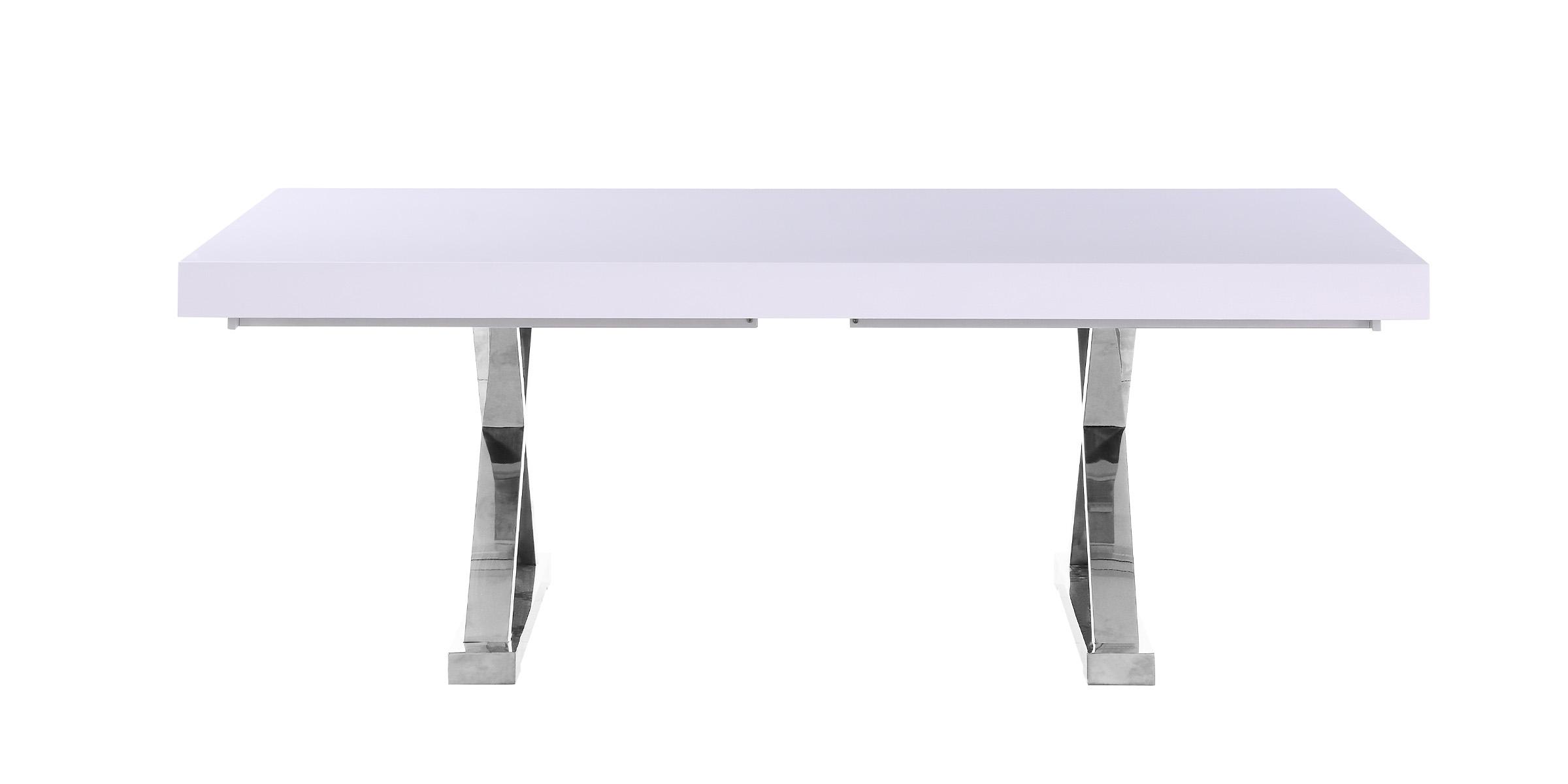 

    
997-T Rich White Lacquer Extendable Dining Table 997-T Excel Meridian Contemporary
