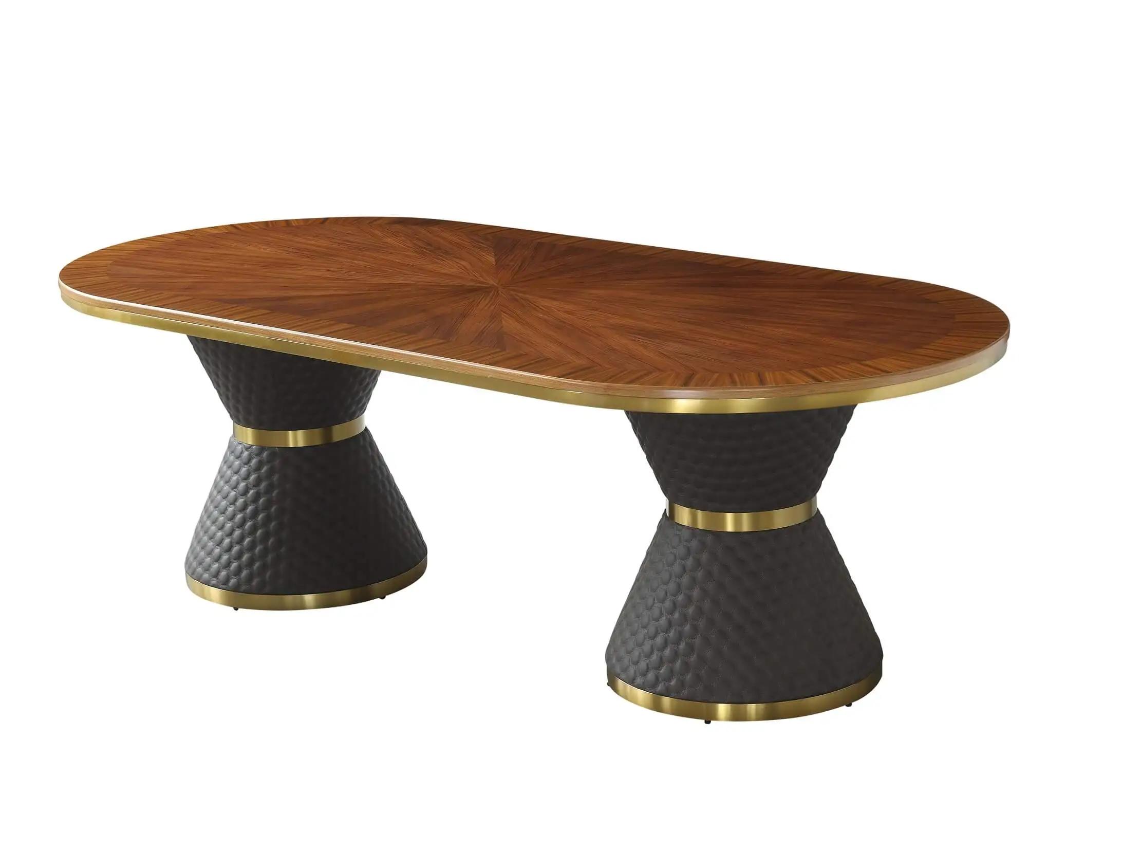 Modern Oval Table VOGUE EF-27995-DT in Gold, Chocolate 