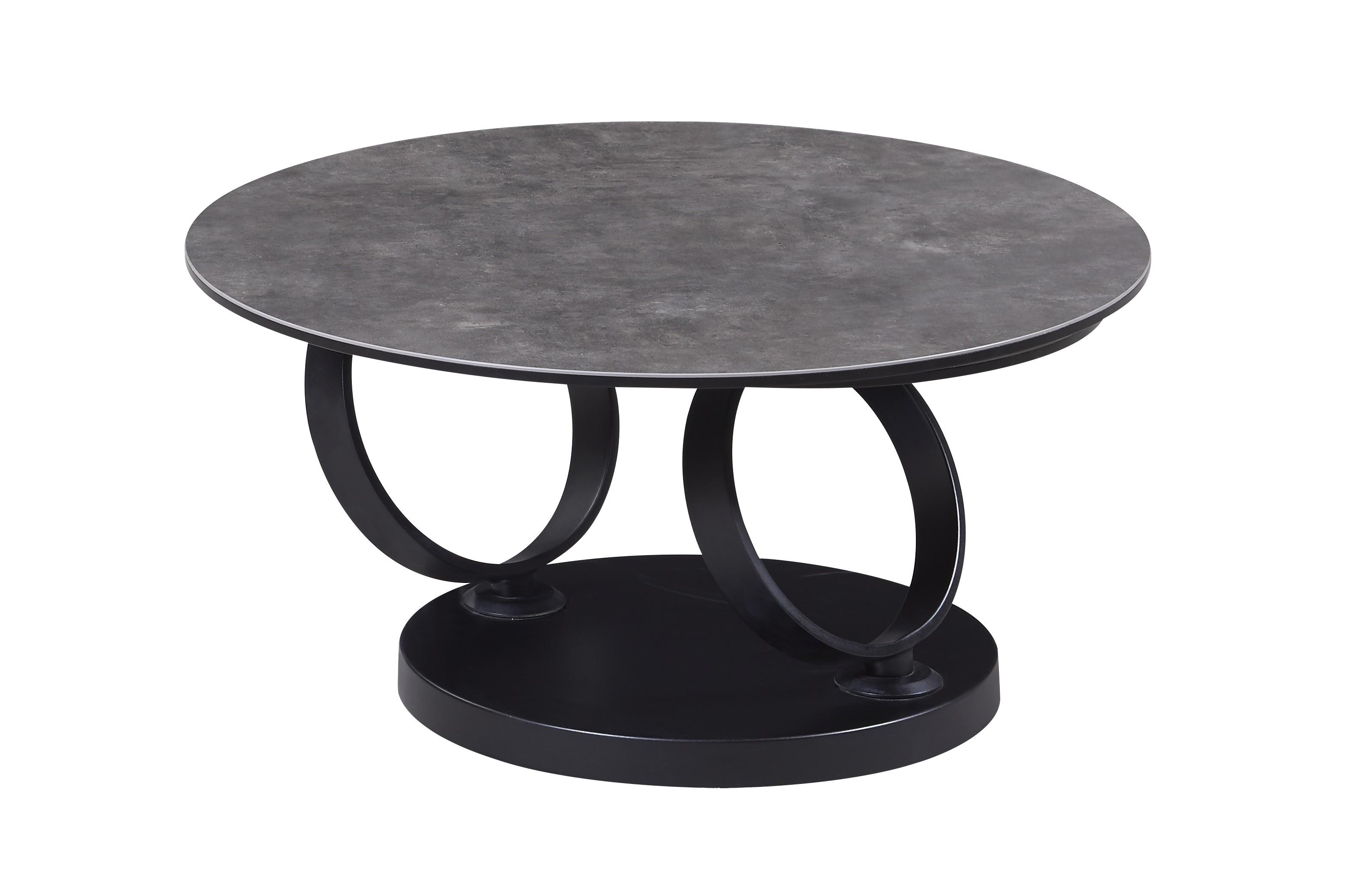 

    
Carter Rotating Moka Ceramic Top Black Matt Steel Base Coffee Table Modern
