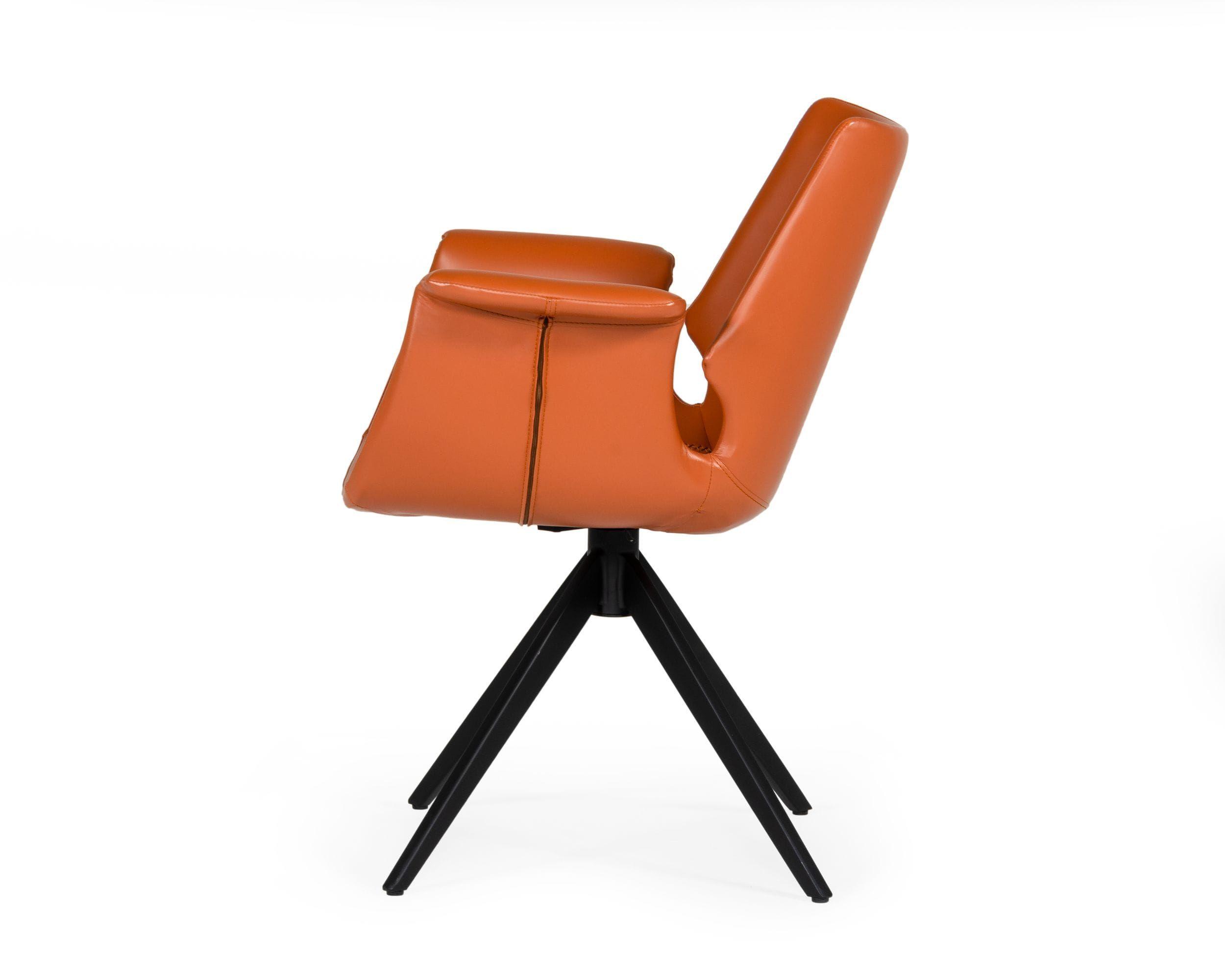 

    
VGNSGD8744-B-DT-5pcs Round Black Ceramic Dining Table + 4 Orange Chairs by VIG Modrest Edith
