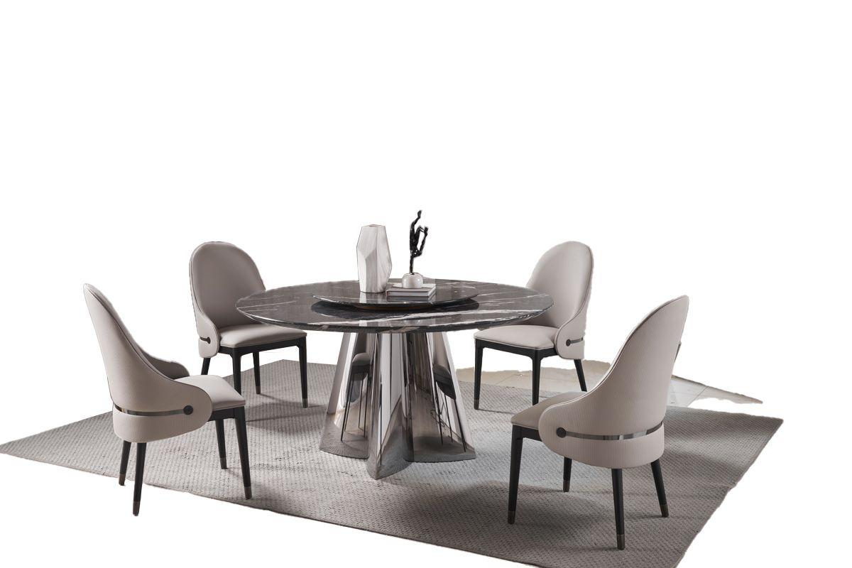 Modern Dining Table Set DT-H13 / CK-H333-LG DT-H13-5PC in Natural, Gray PU